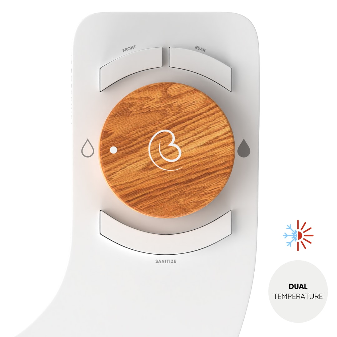 Stainless Steel Dual Temperature Toilet Bidet Attachment with Bamboo Accents