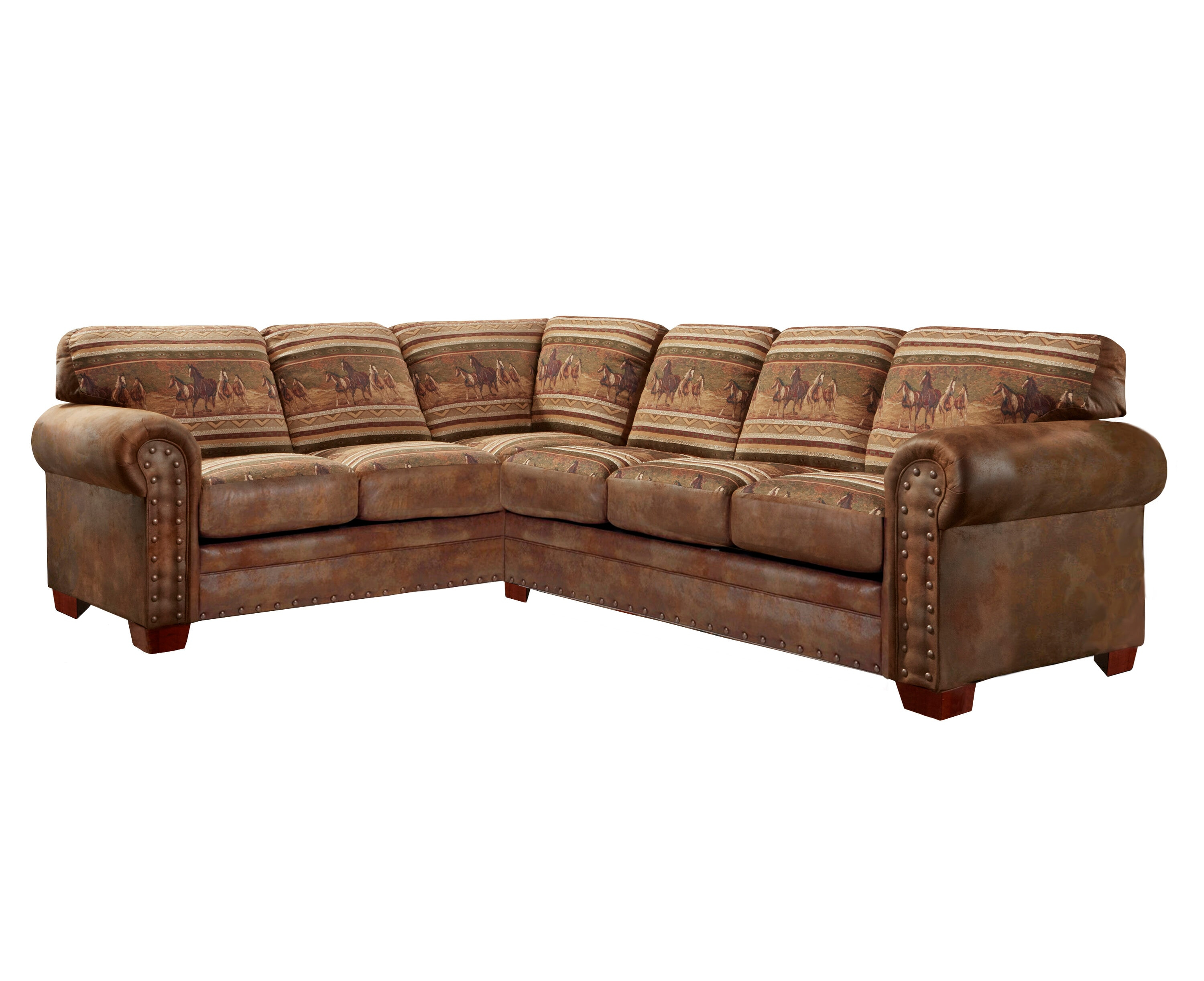 American Furniture Classics, Model 8506-40K Wild Horses Two Piece Living Room Sectional Sofa