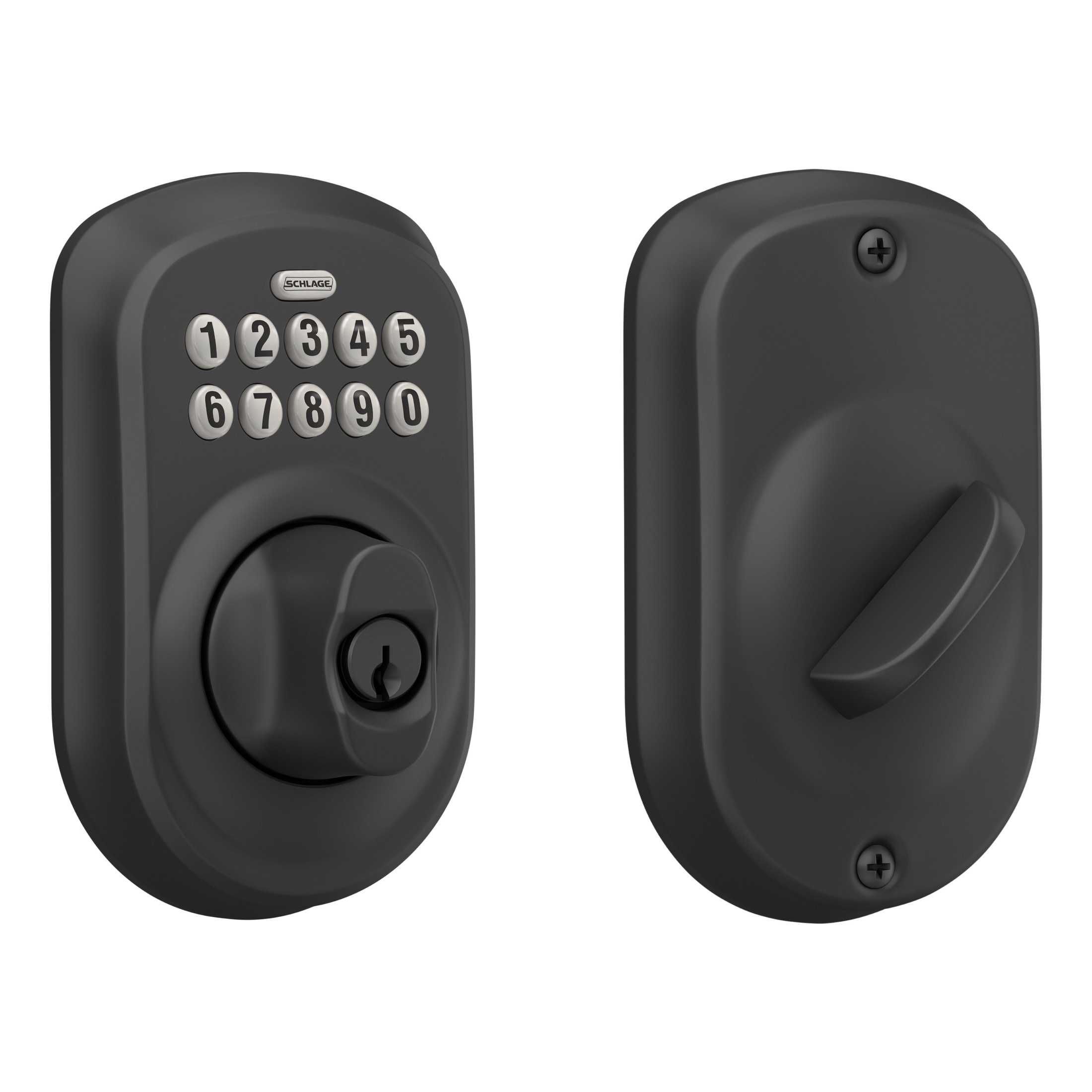 Schlage BE365 PLY 622 Keypad Electronic Deadbolt, Matte Black