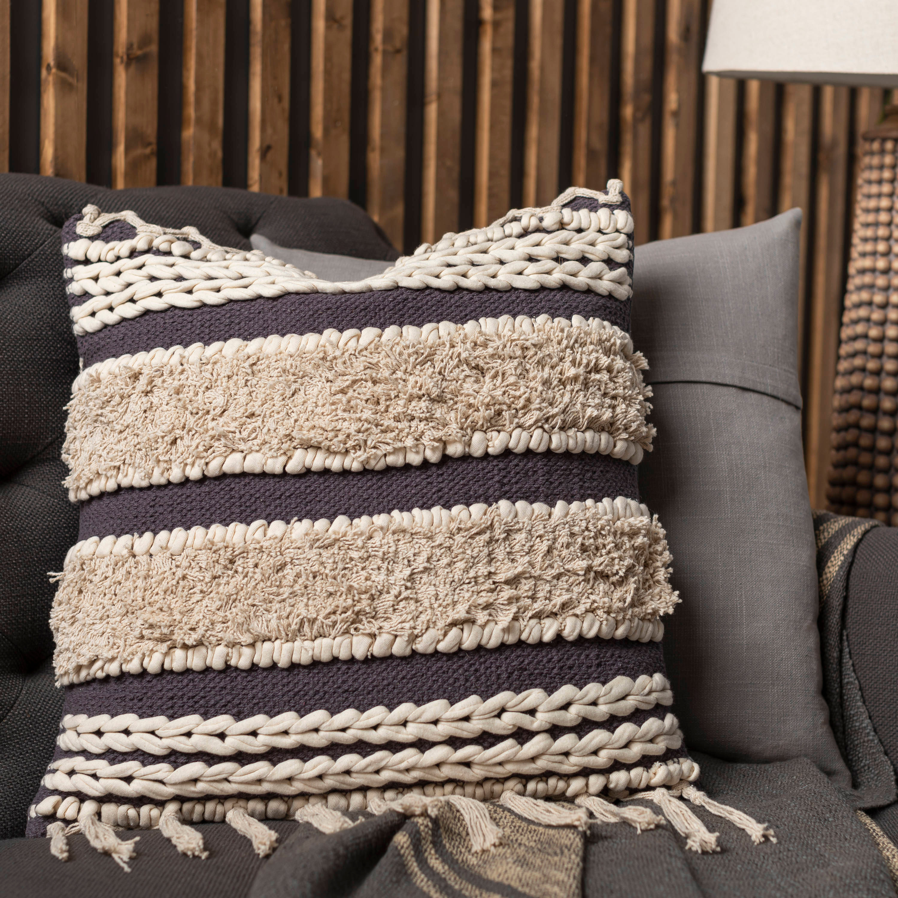 Venora Striped Cotton Throw Pillow