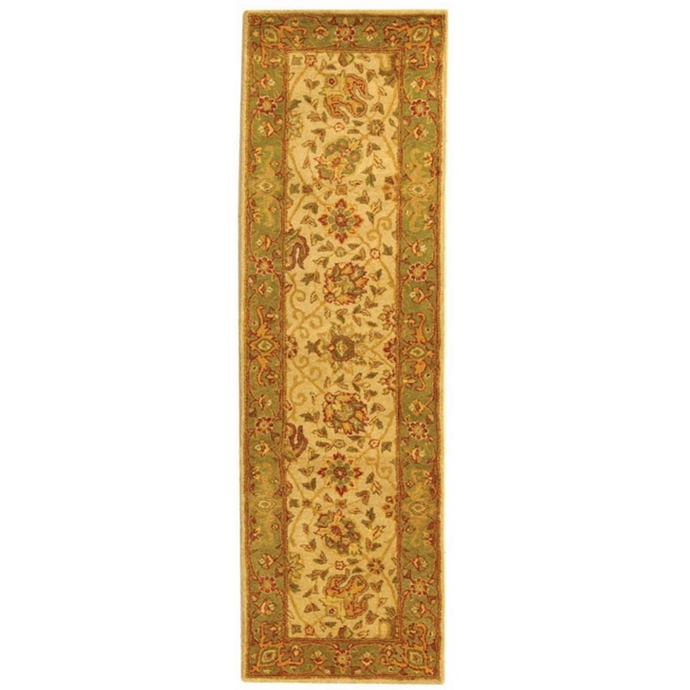SAFAVIEH Antiquity Lilibeth Traditional Floral Wool Runner Rug, Ivory, 2'3" x 12'