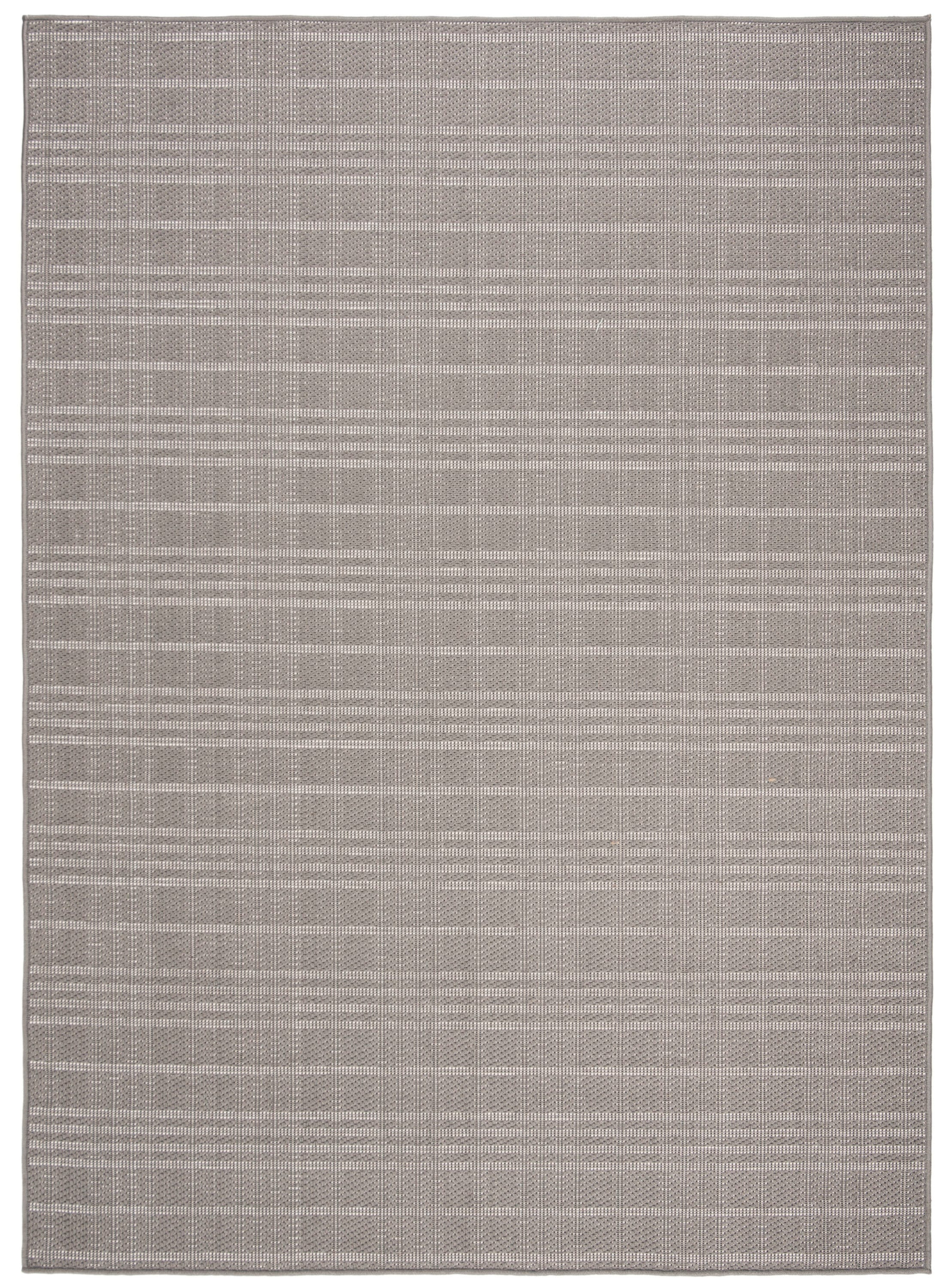Transitional Geometric Gray Flat Woven Indoor-Outdoor Rug - 6'7" x 9'2"