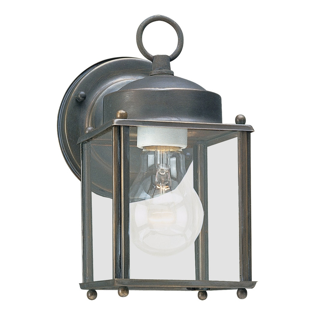 New Castle 1-Light Antique Bronze Outdoor Wall Lantern Sconce