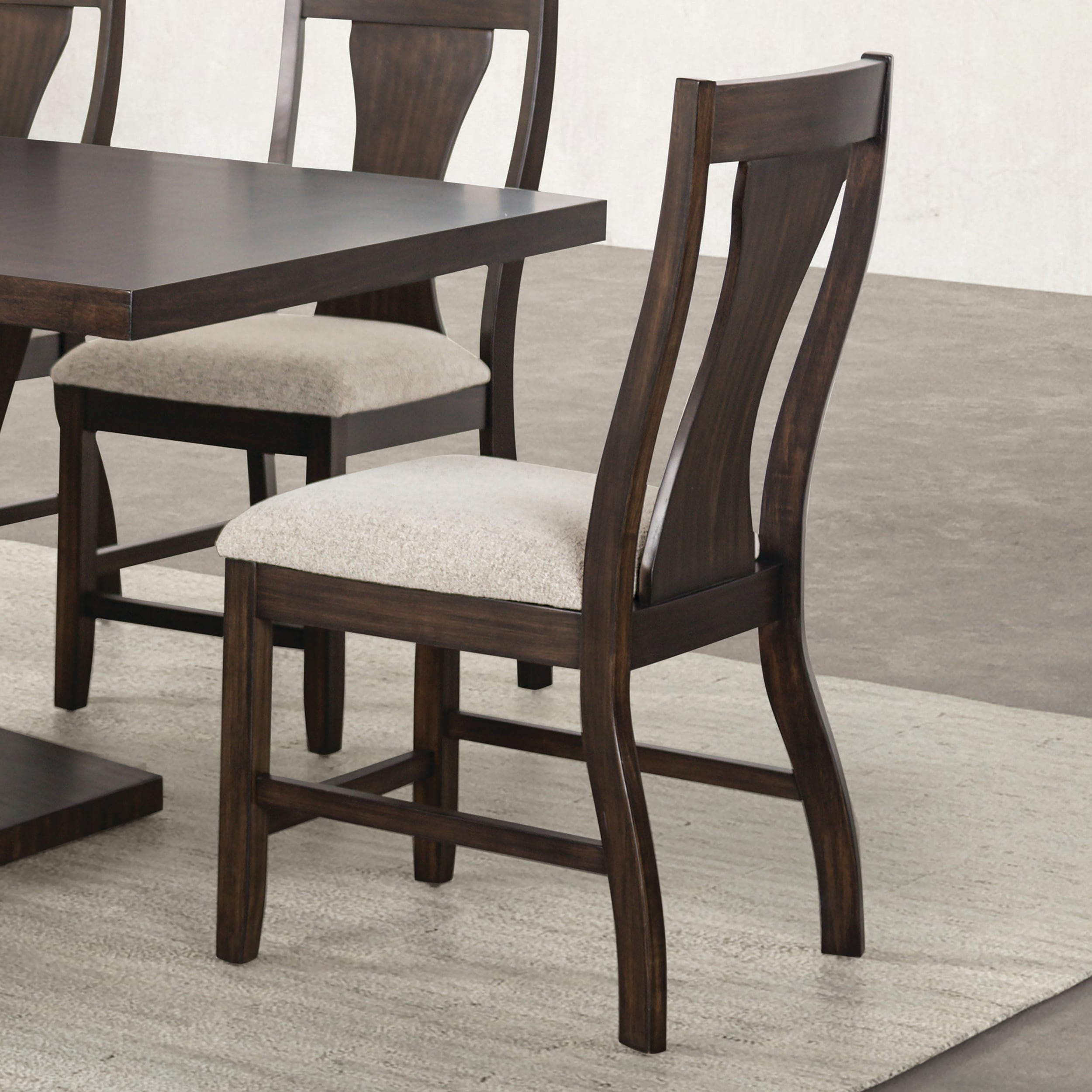 Furniture of America Rhiannon Upholstered Solid Wood Side Chairs, Set of 2, Espresso
