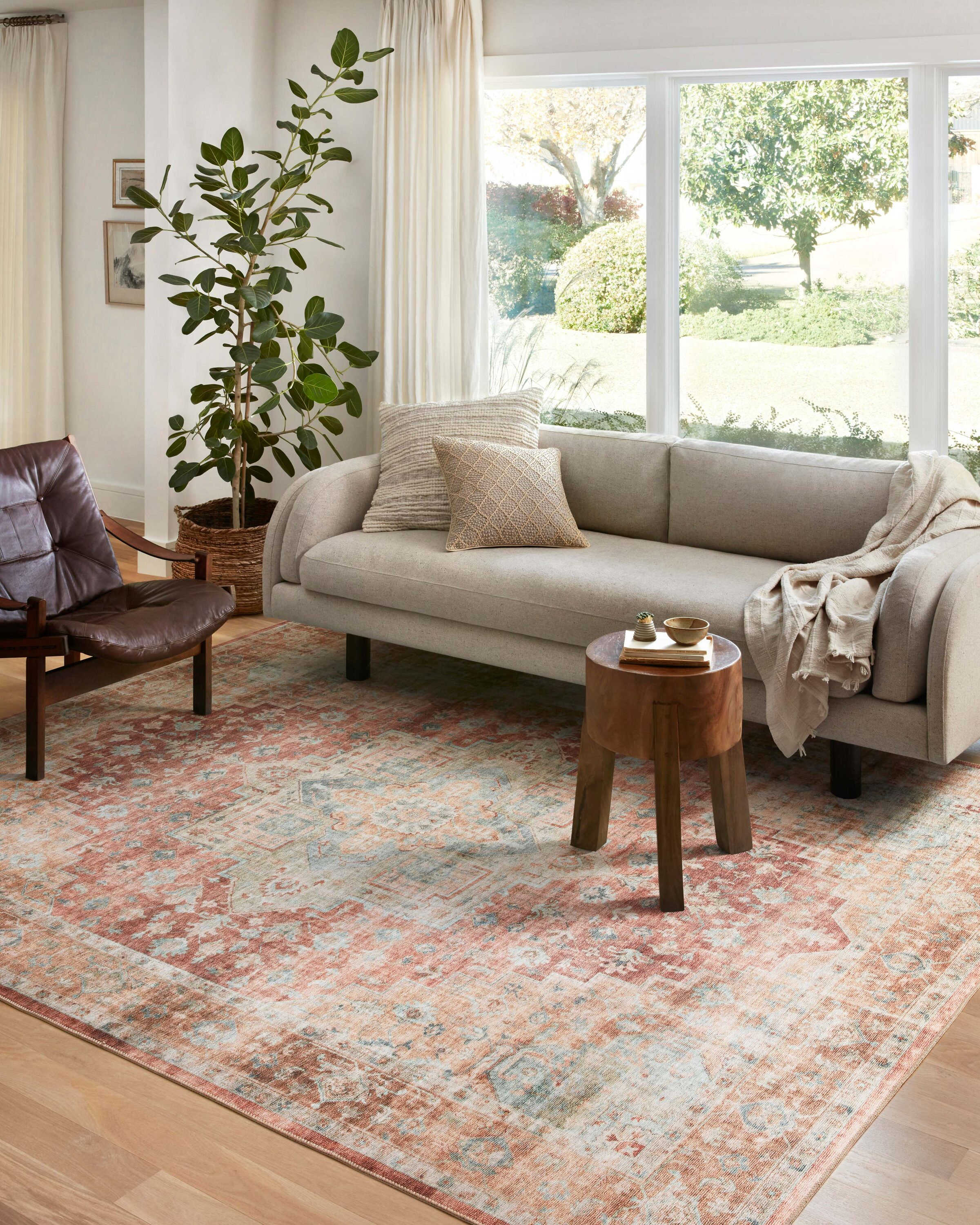 Loloi II Heidi Collection HEI-01 Terracotta / Aqua, Oriental Area Rug 6'-0" x 9'-0"