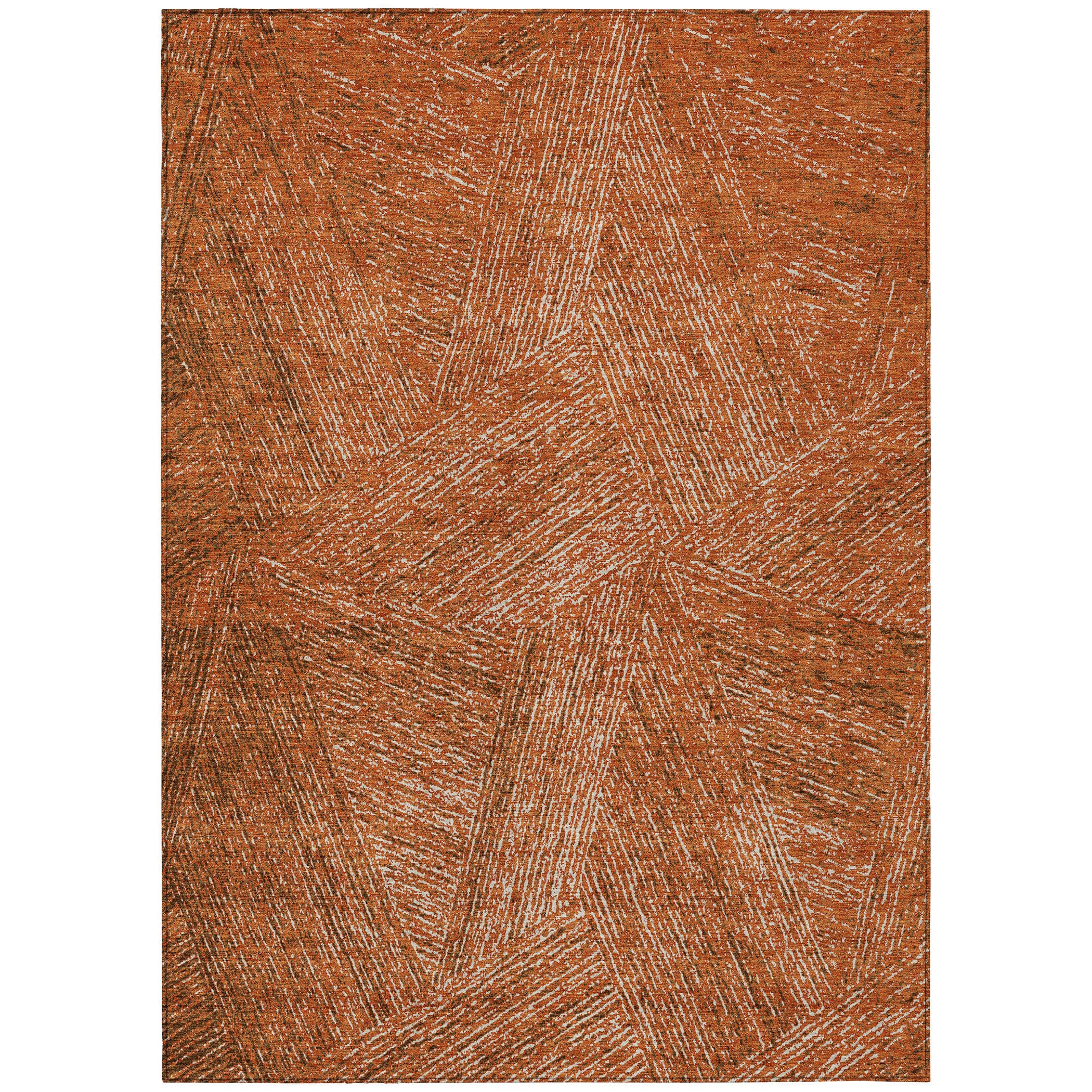 Addison Copper Rectangular Machine Washable Synthetic Rug