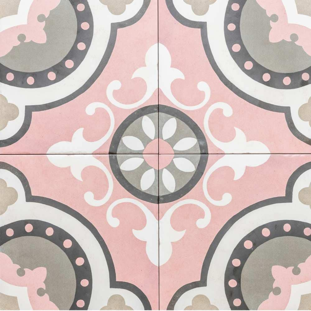 The Tile Life Art Deco Pink 8x8 Porcelain Floor and Wall Tile - 8x8 Sample