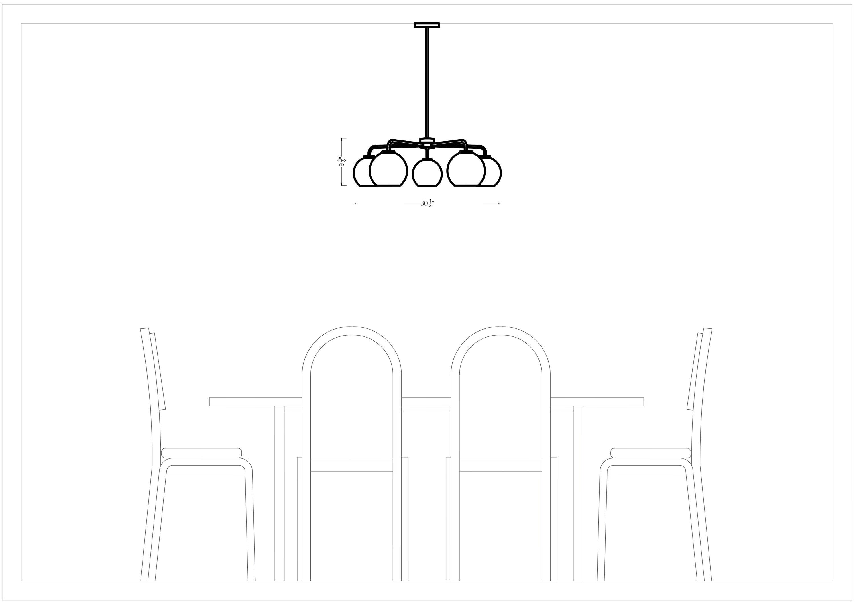 Generation Lighting Orley 5 -Light Matte Black Transitional For Use in Dining Rooms, Foyers, Living Rooms Chandelier
