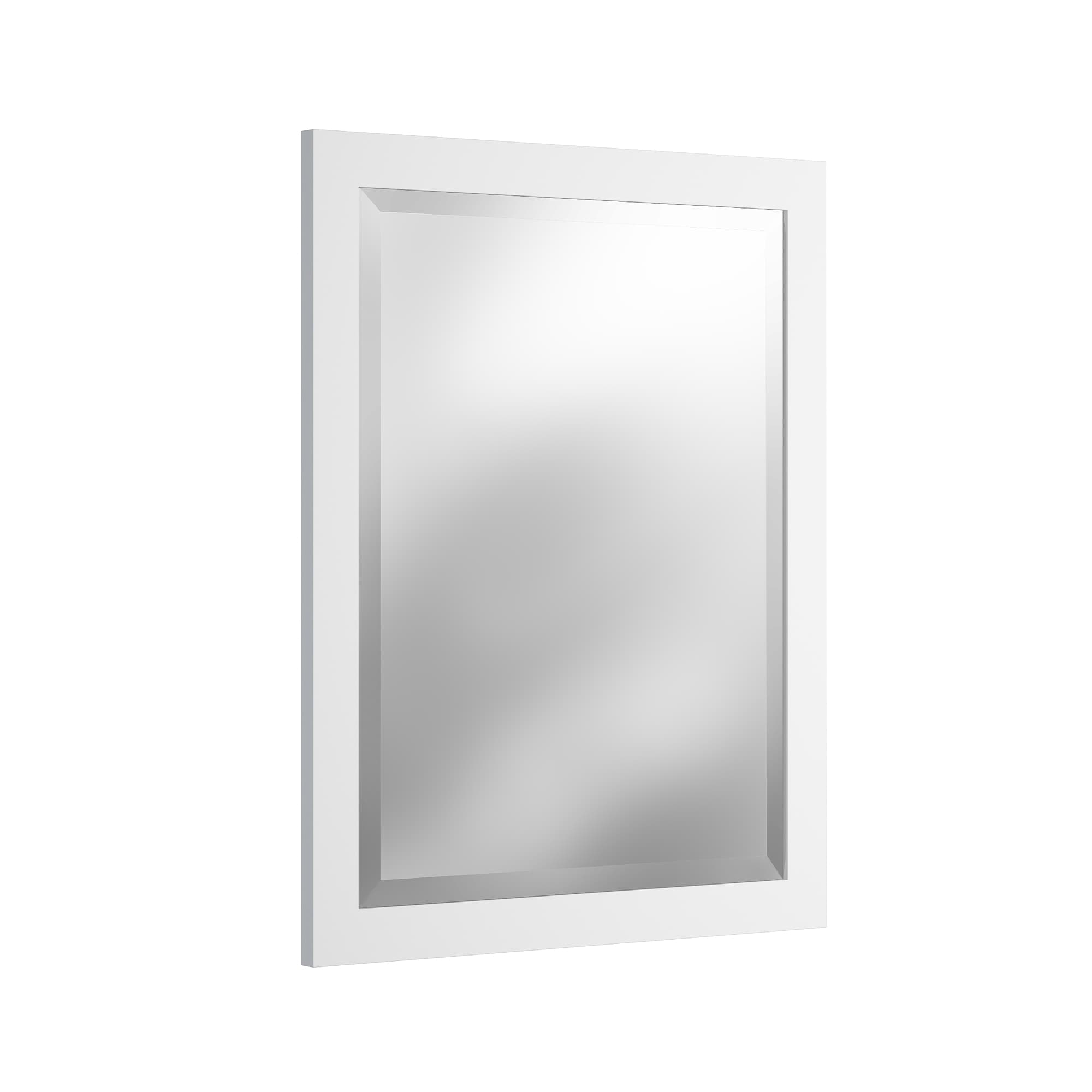 Alaterre Furniture 24" Beveled Bath Vanity Mirror, White