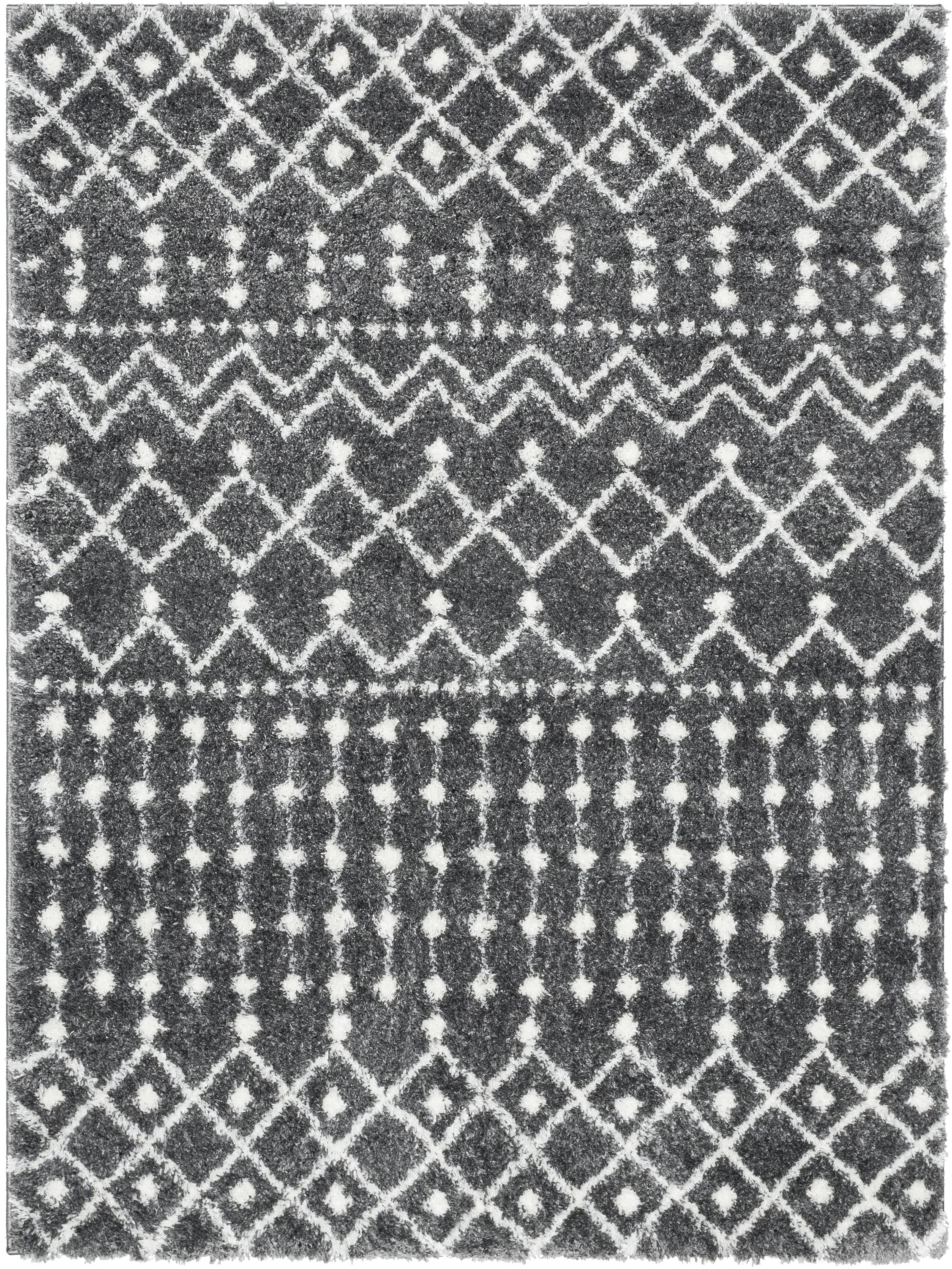Well Woven Celeste Moroccan Area Rug, 3.92' x 5.25', Irresistibly Thick Shag Pile, Easy To Clean