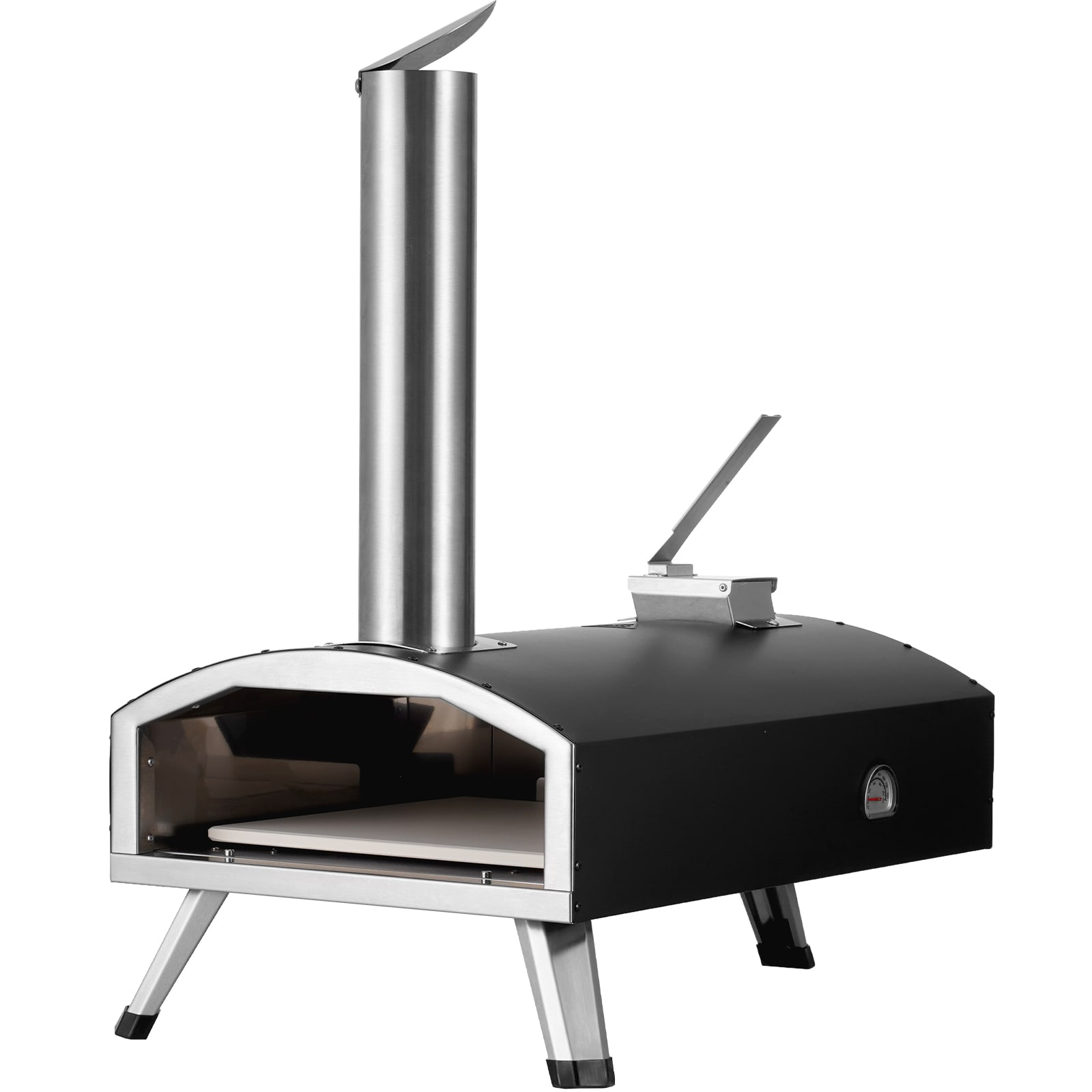 12" Outdoor Pizza Oven Portable Wood Pellet Pizza Oven Iron Spray Camping