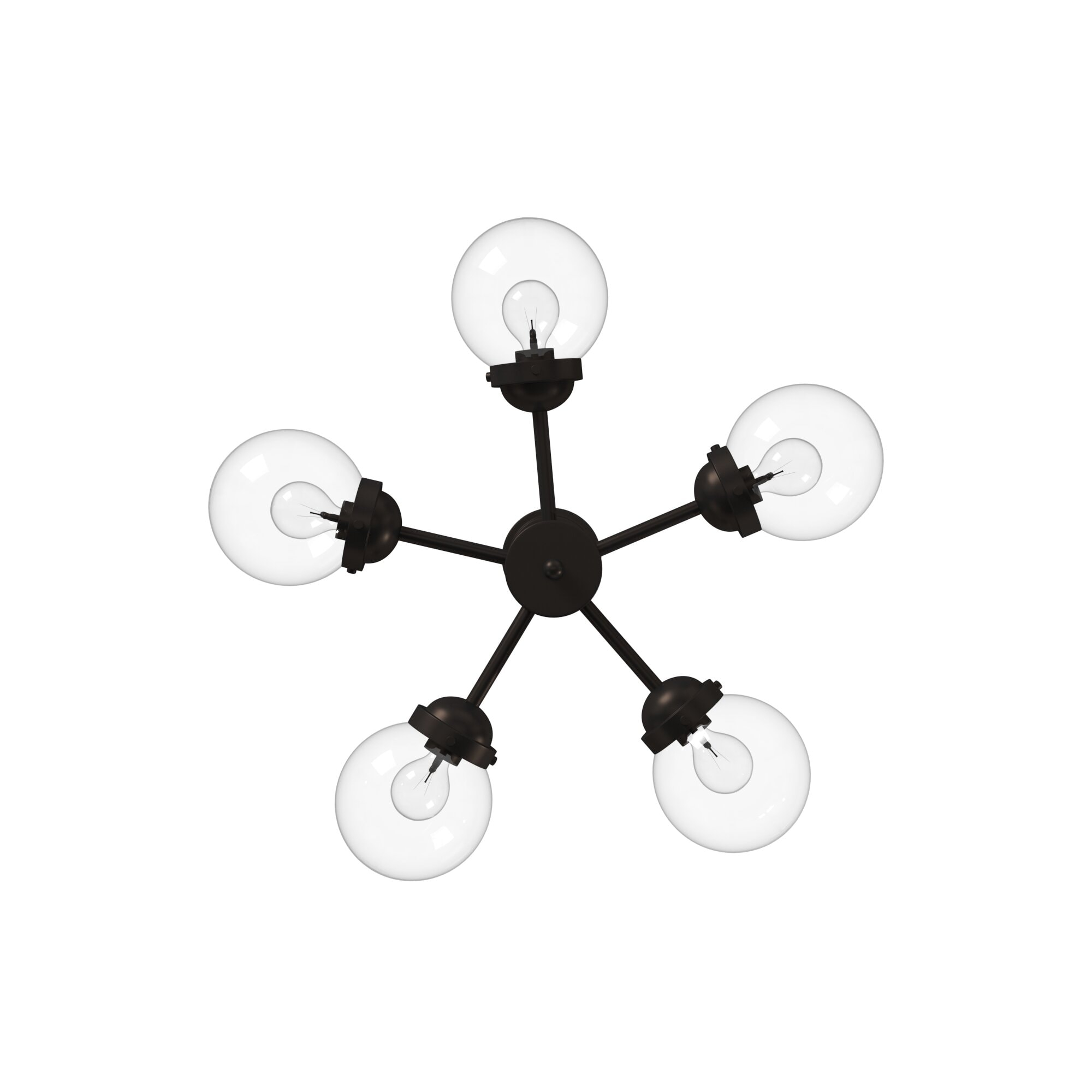 95985-ORB Knoll - Five Light Chandelier, Oil Rubbed Finish with Clear Glass