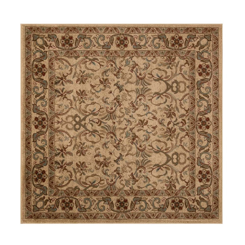 Superior Heritage Oriental Floral Indoor Area Rug, 8' x 8' Square, Ivory