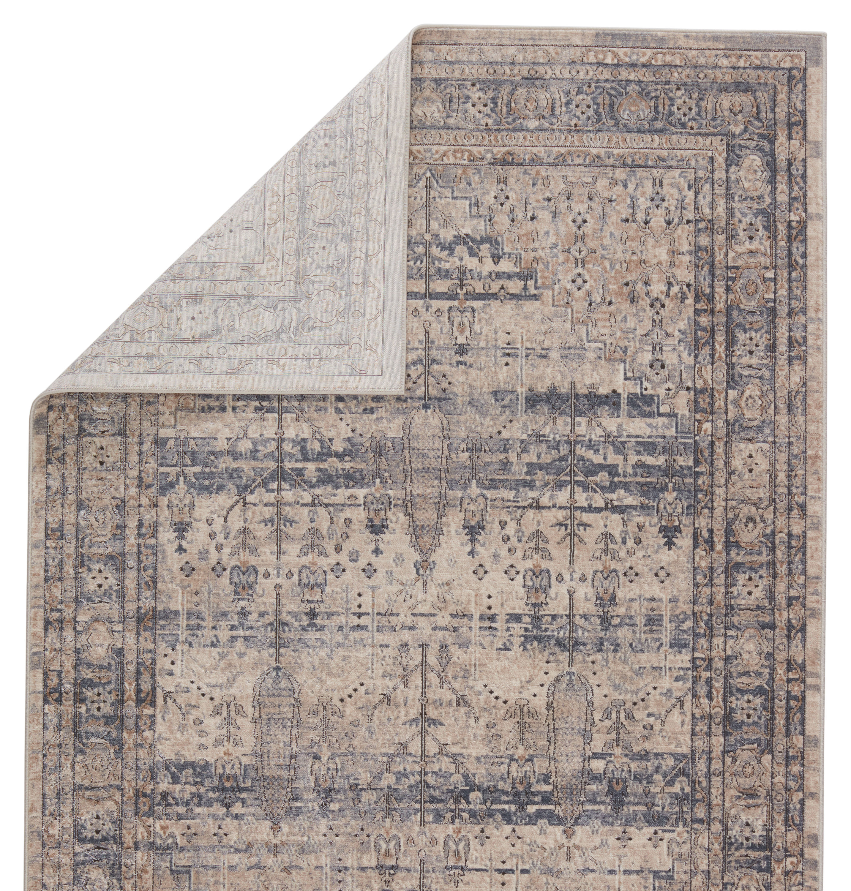 Athenian Tristdan 6'5" x 9'6" Blue and Tan Transitional Area Rug