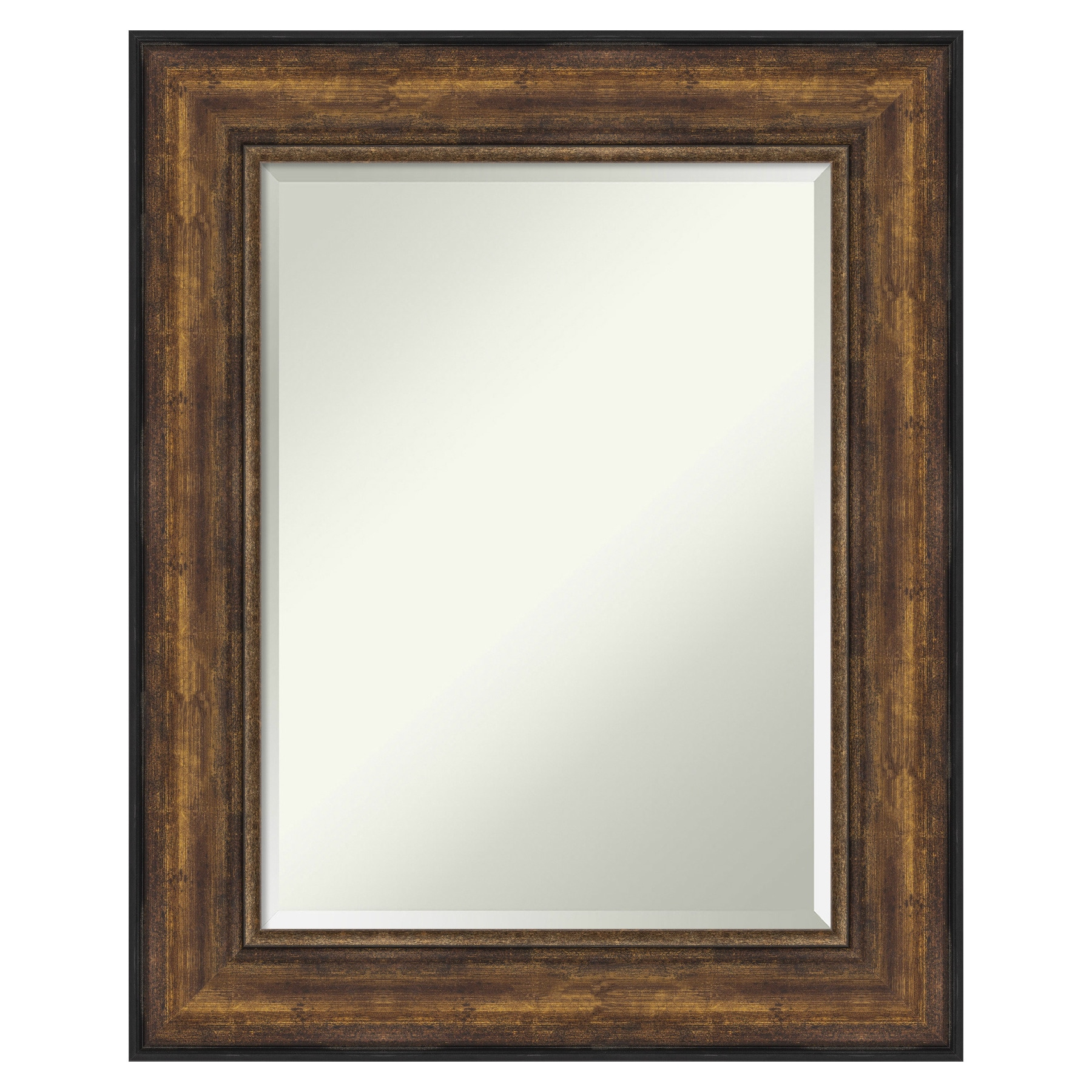 Medium Rectangle Bronze Bronze/Copper Metallic Beveled Glass Modern Mirror (31.5 in. H x 25.5 in. W)