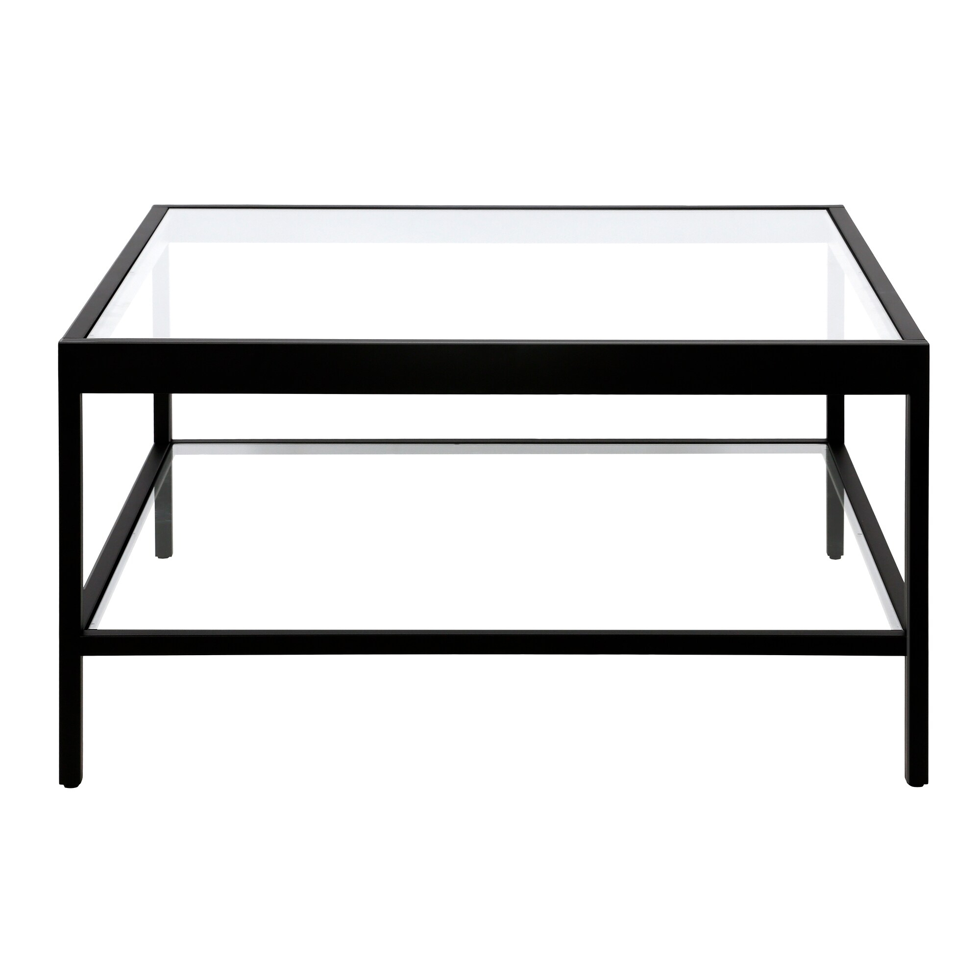 Evelyn&Zoe Alexis 32" Wide Square Coffee Table, Blackened Bronze