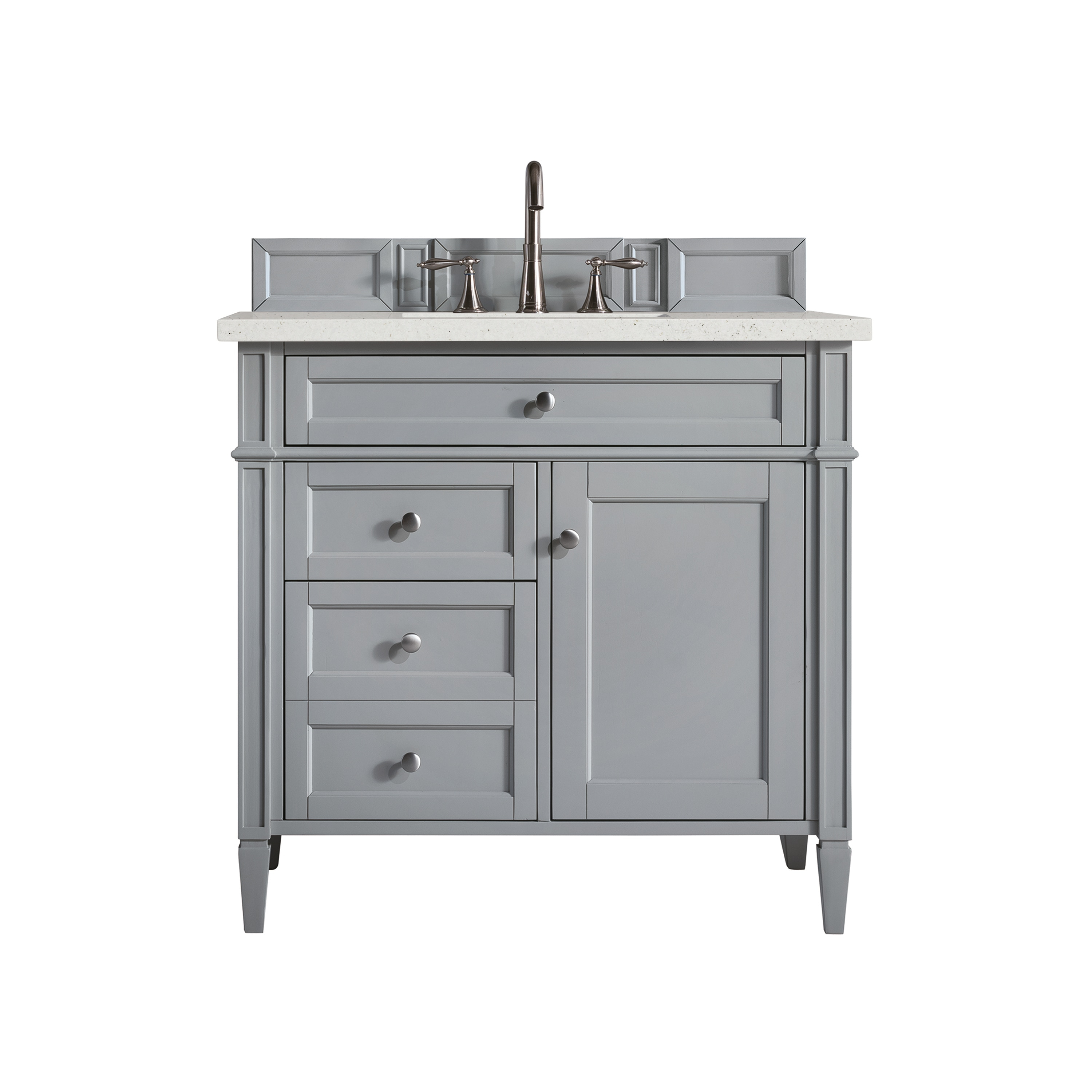 Urban Gray Solid Wood Single Vanity with Porcelain Sink