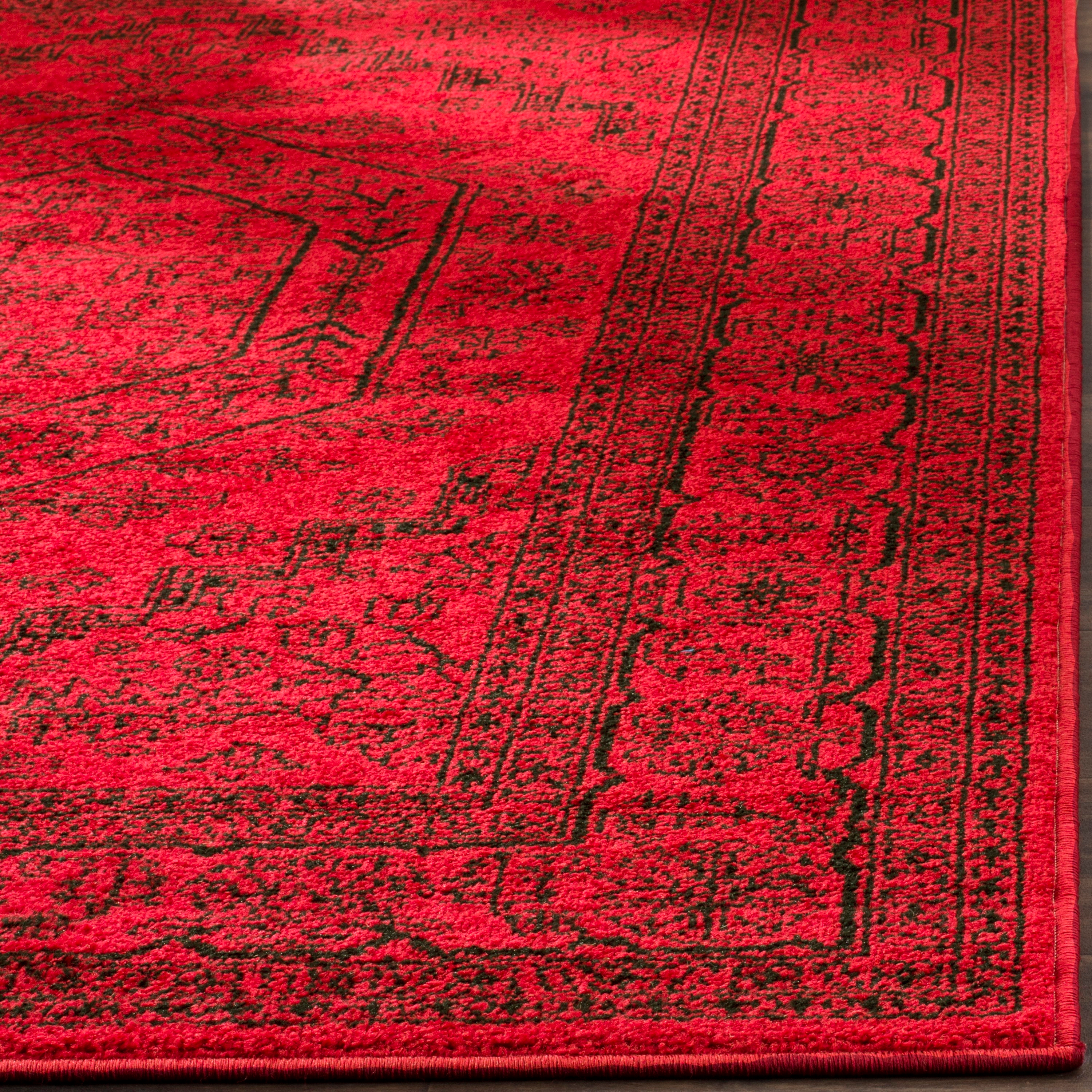Red and Black Oriental Medallion 11' x 15' Area Rug