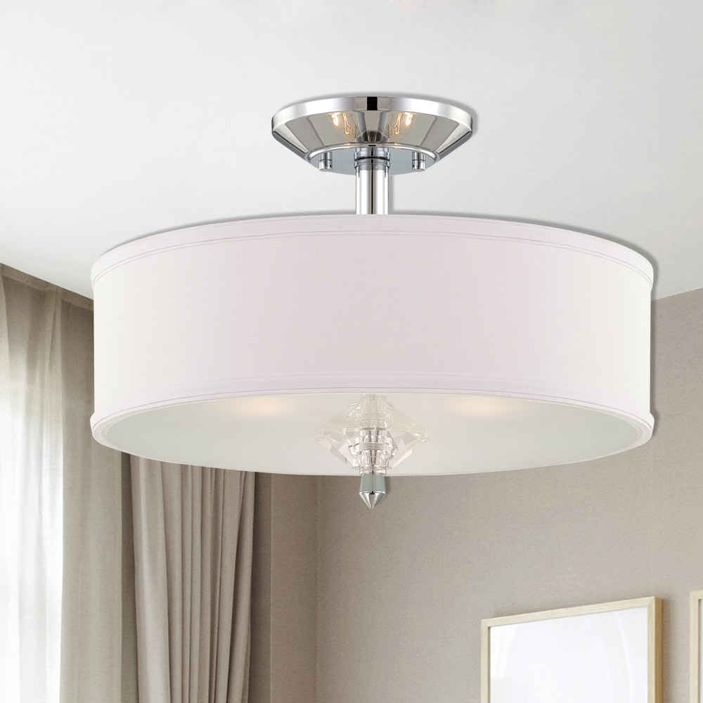 Palatial Chrome 15.75" Semi Flush Mount with Elongated Candles