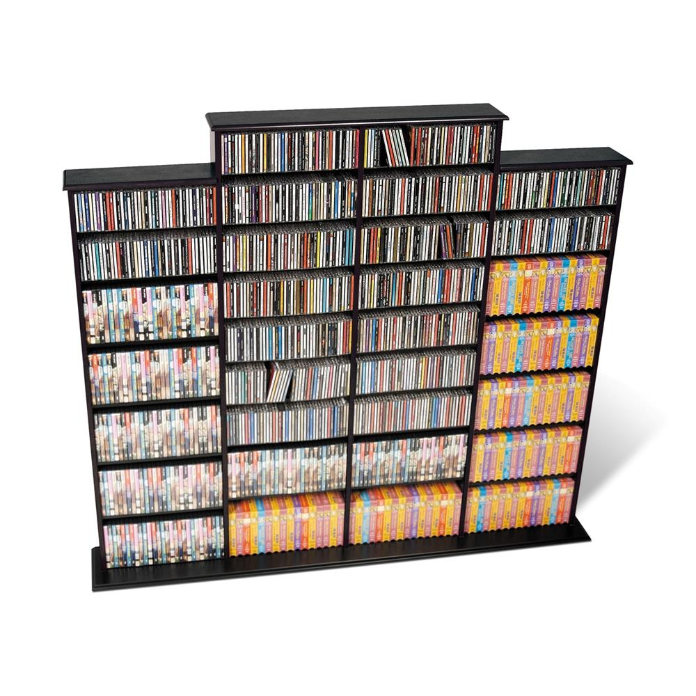 Prepac Quad 64" CD DVD Wall Media Storage Rack in Black