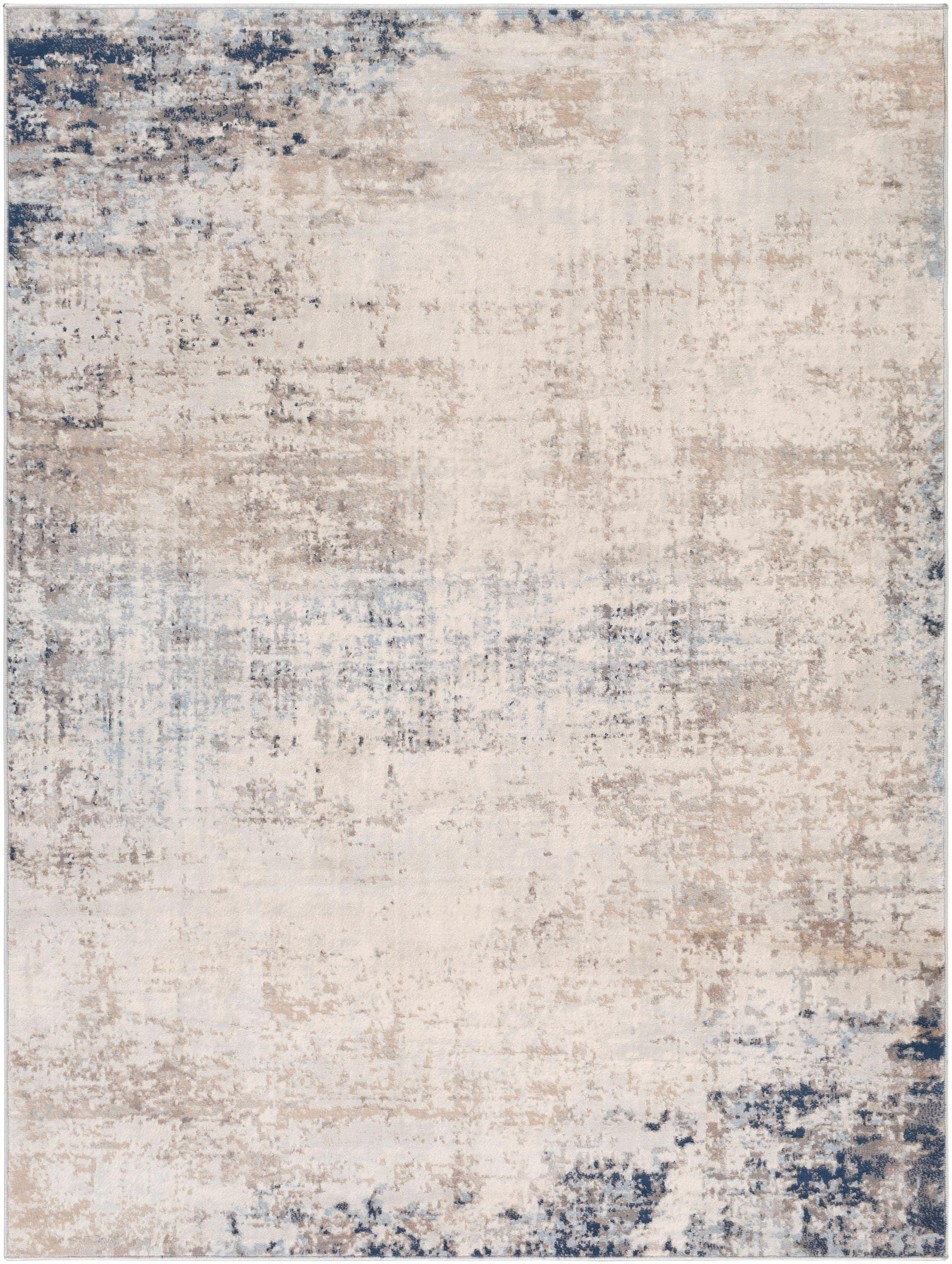Taupe Rectangular Synthetic Easy Care Medium Pile Rug