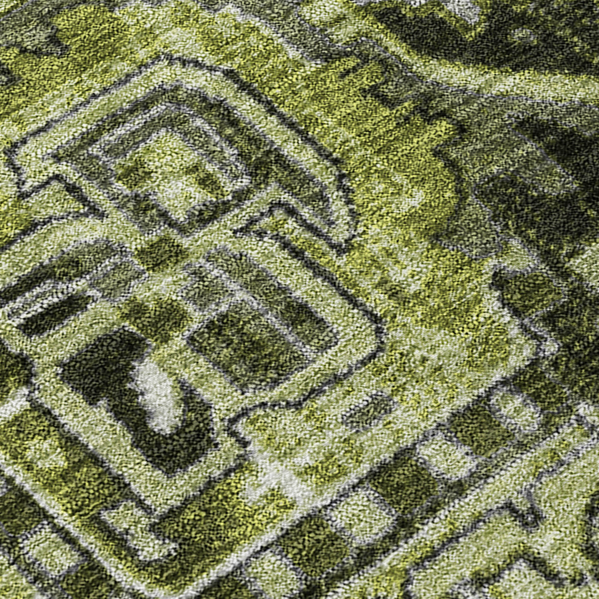 Olive Rectangular Synthetic Oriental 10' x 14' Washable Area Rug