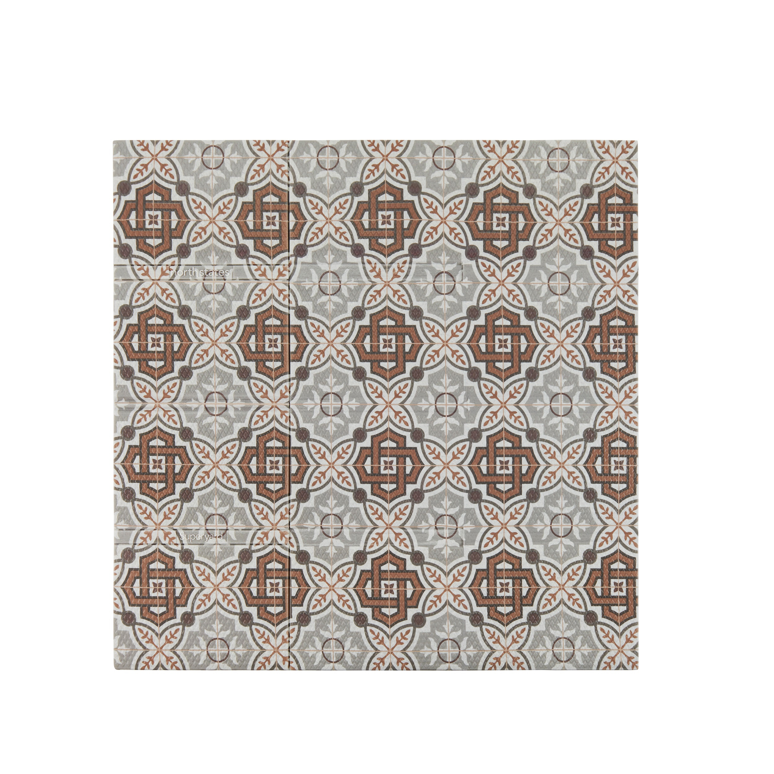 Toddleroo by North States 71" x 71" Foldable Mosaic Padded Play Mat. Extra Large Foam Baby Play Mats for Floor, Waterproof Tummy Time Mat for Indoor & Outdoor Use