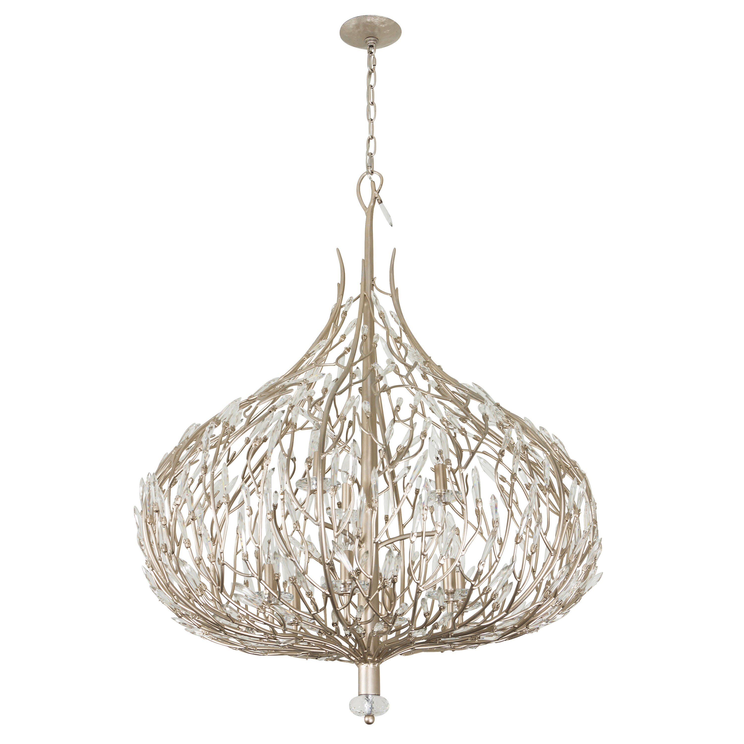 Gold Dust Crystal Pendant Light with Incandescent Bulbs