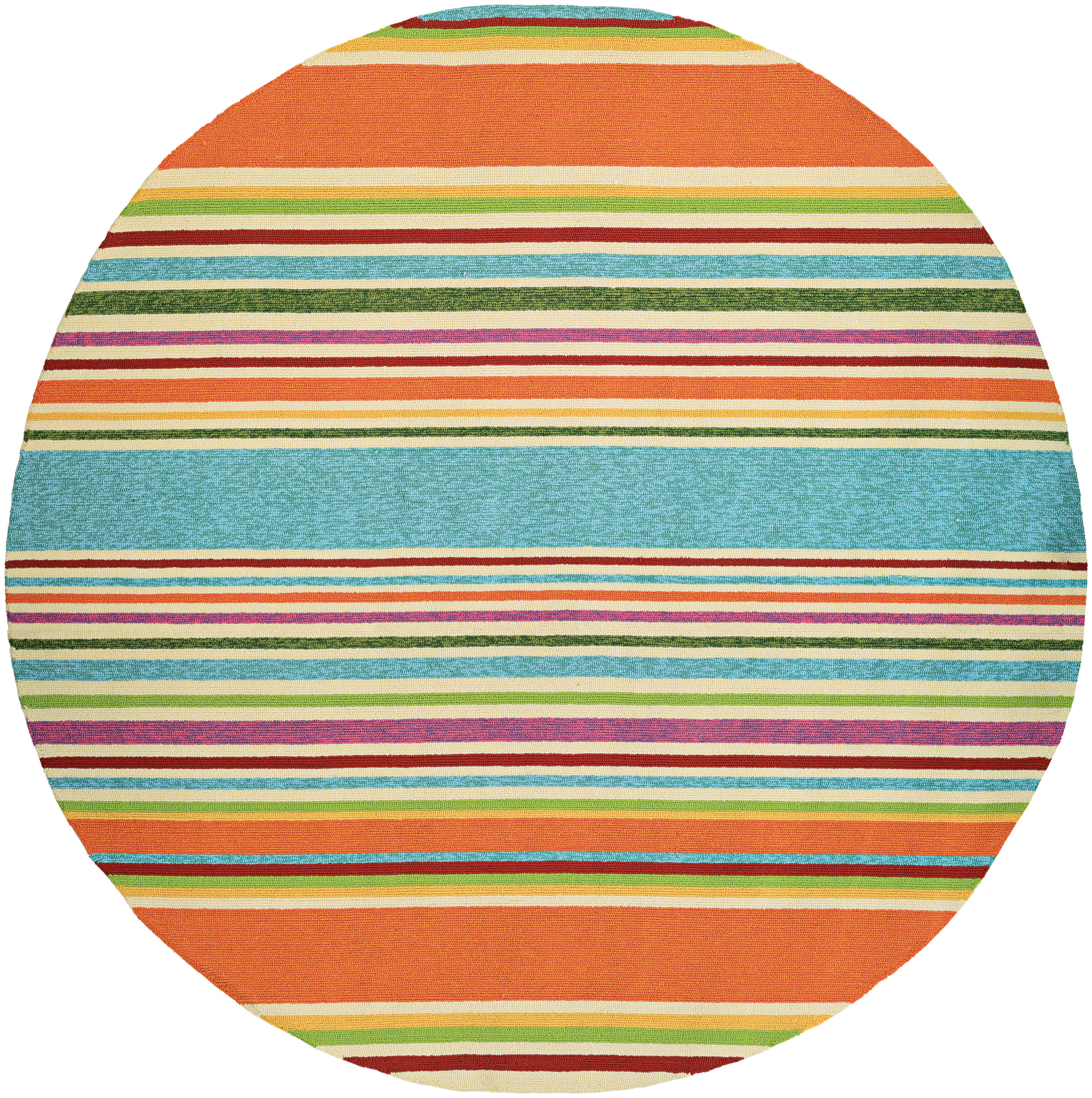 Couristan Covington Sherbet Stripe Indoor/Outdoor Area Rug, 7'10" Round, Multi-color
