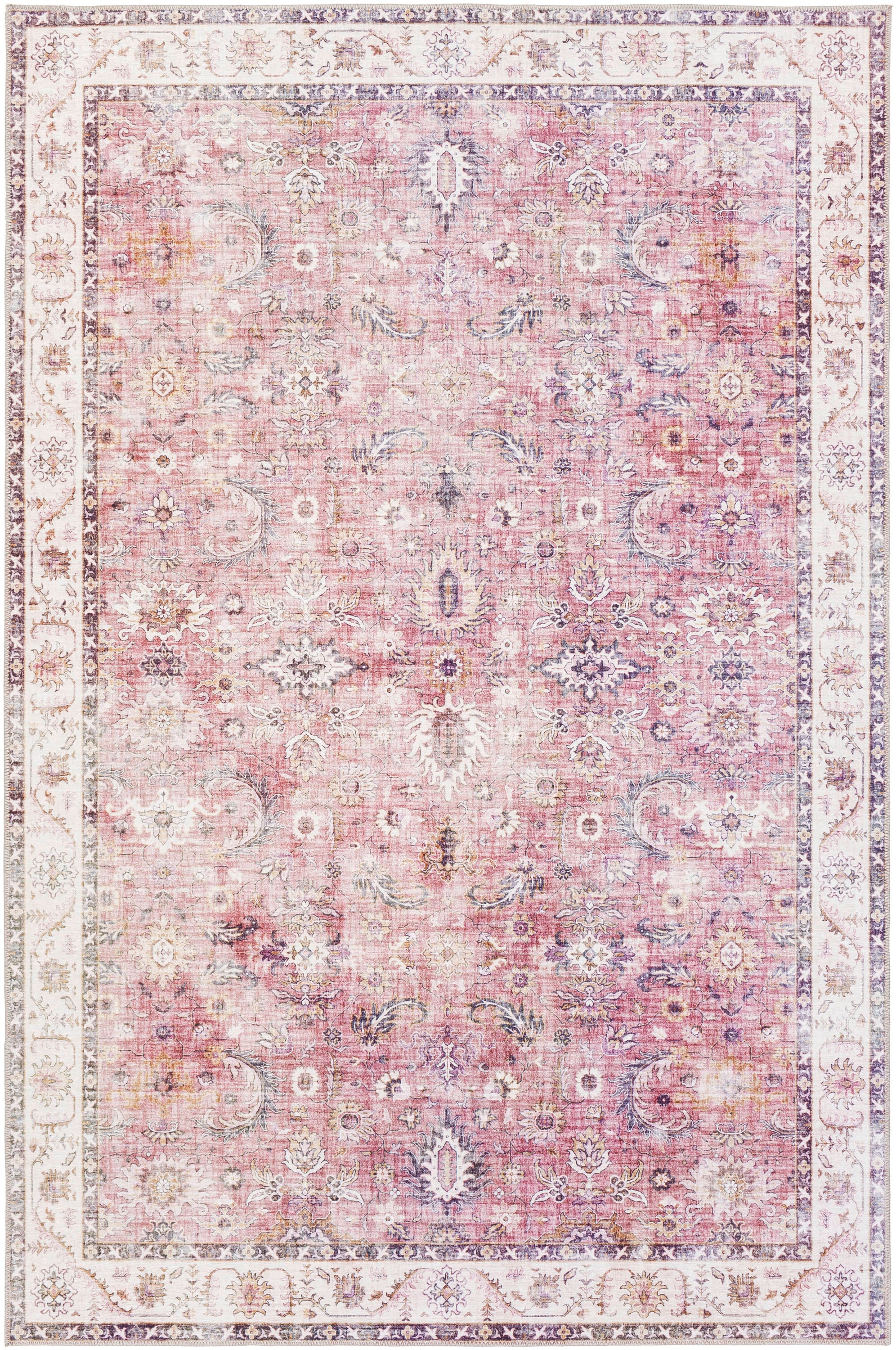 Livabliss Iris 9 x 12 (ft) Loomed Synthetic Garnet Rectangular Indoor Distressed/Overdyed Vintage Area rug
