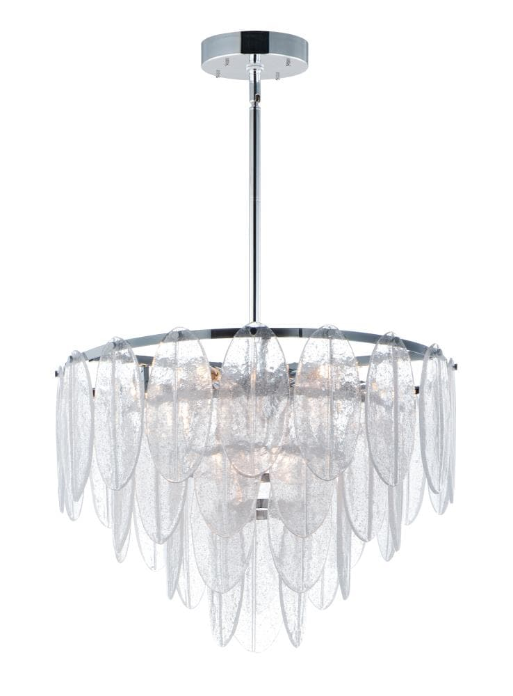 Glacier Elegance Chrome and Crystal 9-Light Chandelier