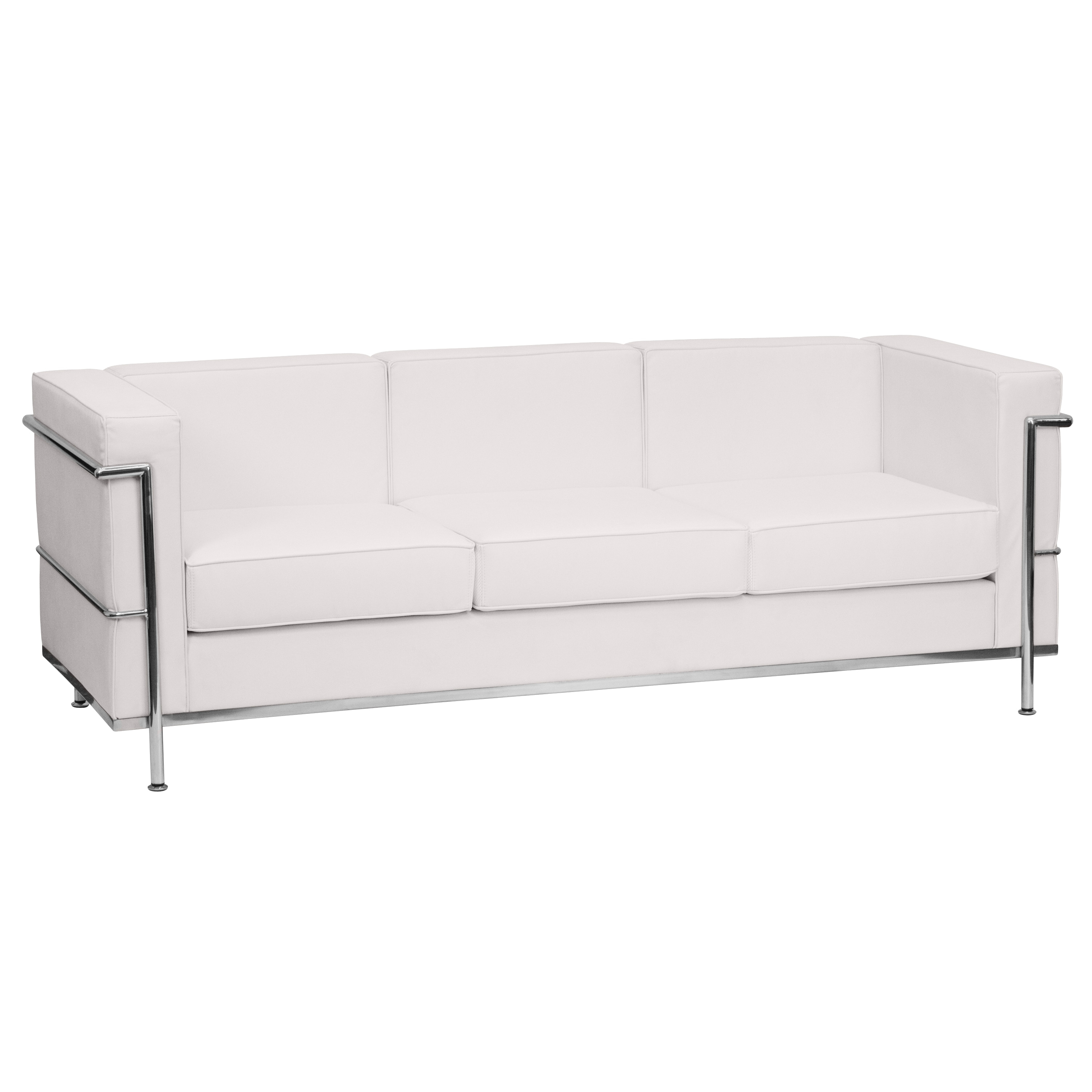 Flash Furniture HERCULES Regal Series Contemporary Melrose White LeatherSoft Sofa with Encasing Frame
