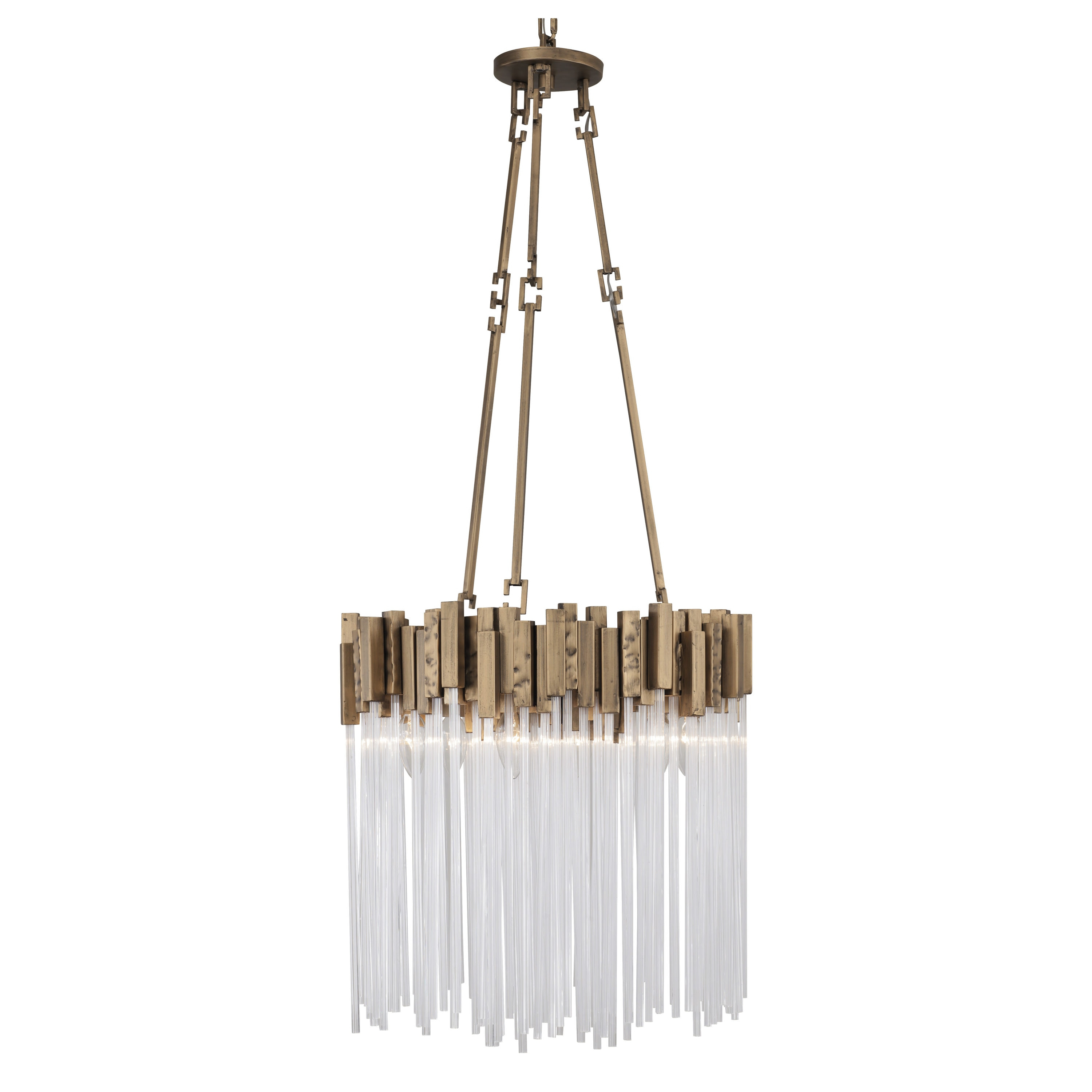 Havana Gold 6-Light Glass Pendant Chandelier