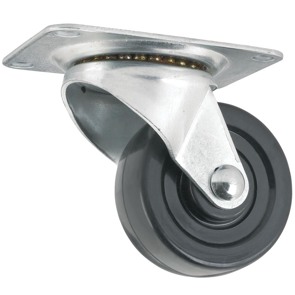 Titan 3" Heavy-Duty Solid Rubber Swivel Plate Caster Wheel, 225-lb. Capacity, Black