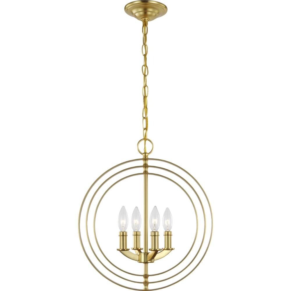 P3827-12-Progress Lighting-Equinox - 4 Light in Luxe and New Traditional and Transitional style - 16 Inches wide by 18.38 Inches high-Satin Brass