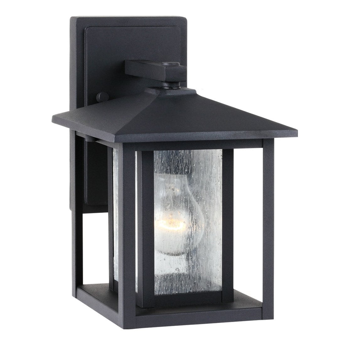 Hunnington 1-Light Black Outdoor 11 in. Wall Lantern Sconce