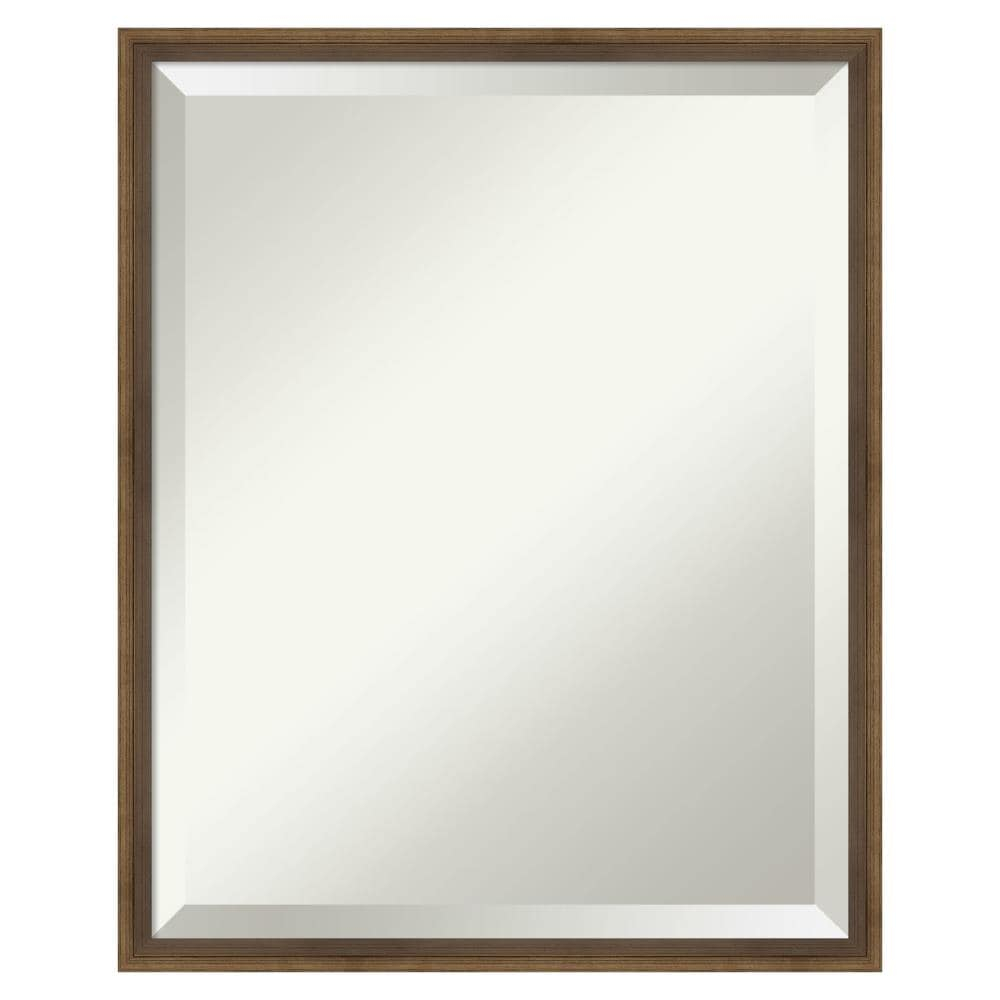 Elegant Rectangular Light Bronze Wood Vanity Mirror 17" x 21"