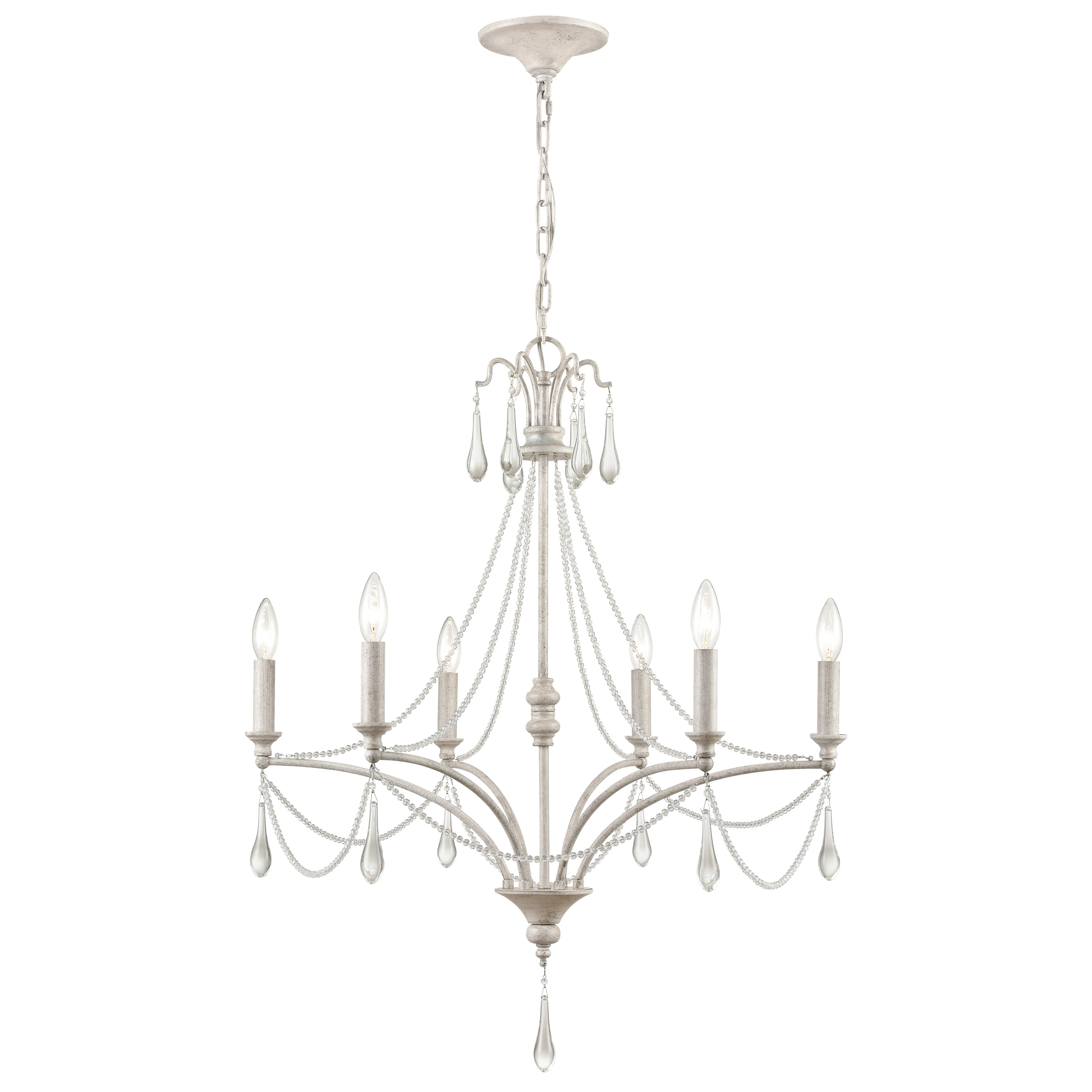 Elk Home 27-Inch Wide French Parlor Chandelier, Vintage White