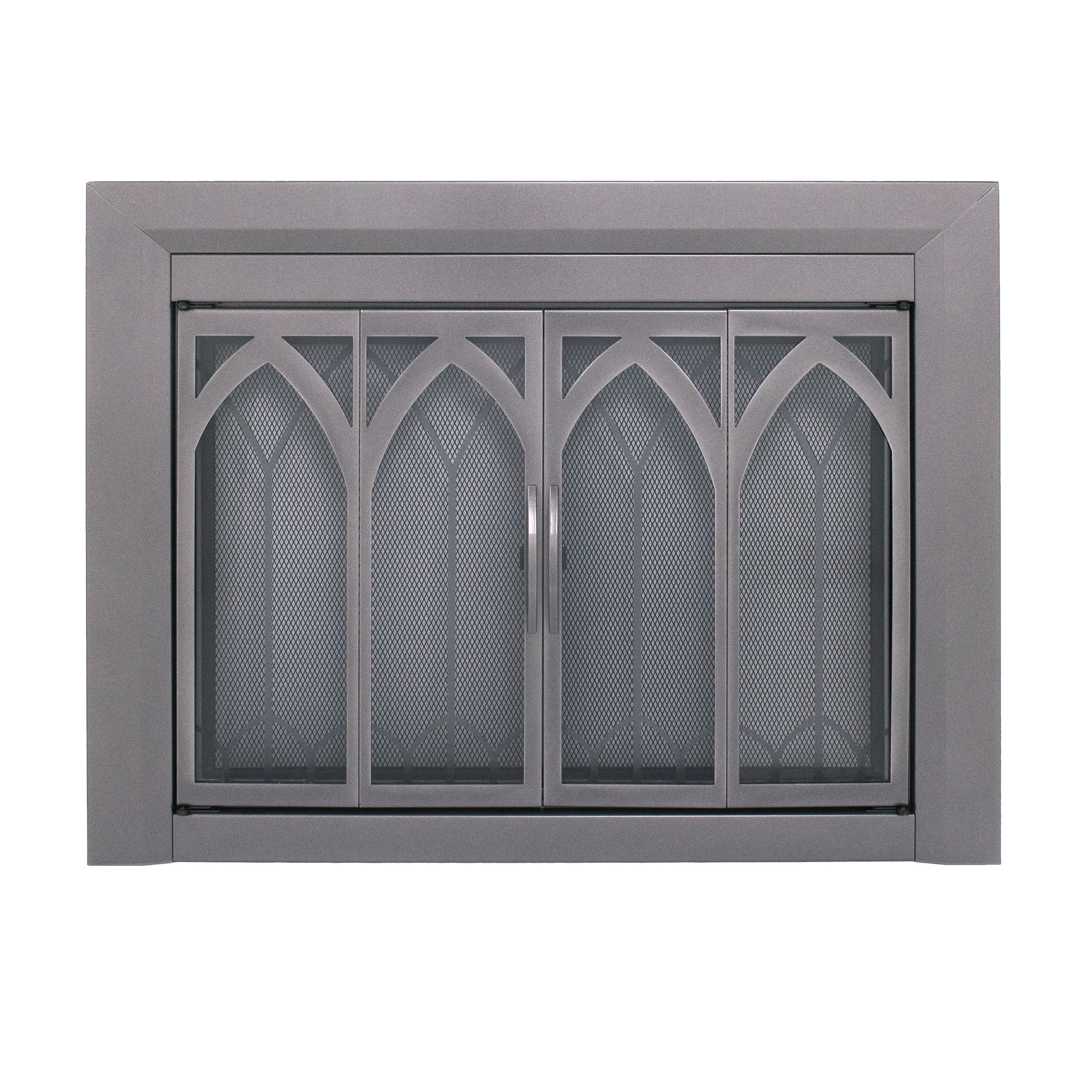 Pleasant Hearth Collin Collection Fireplace Glass Door, Gunmetal - Large