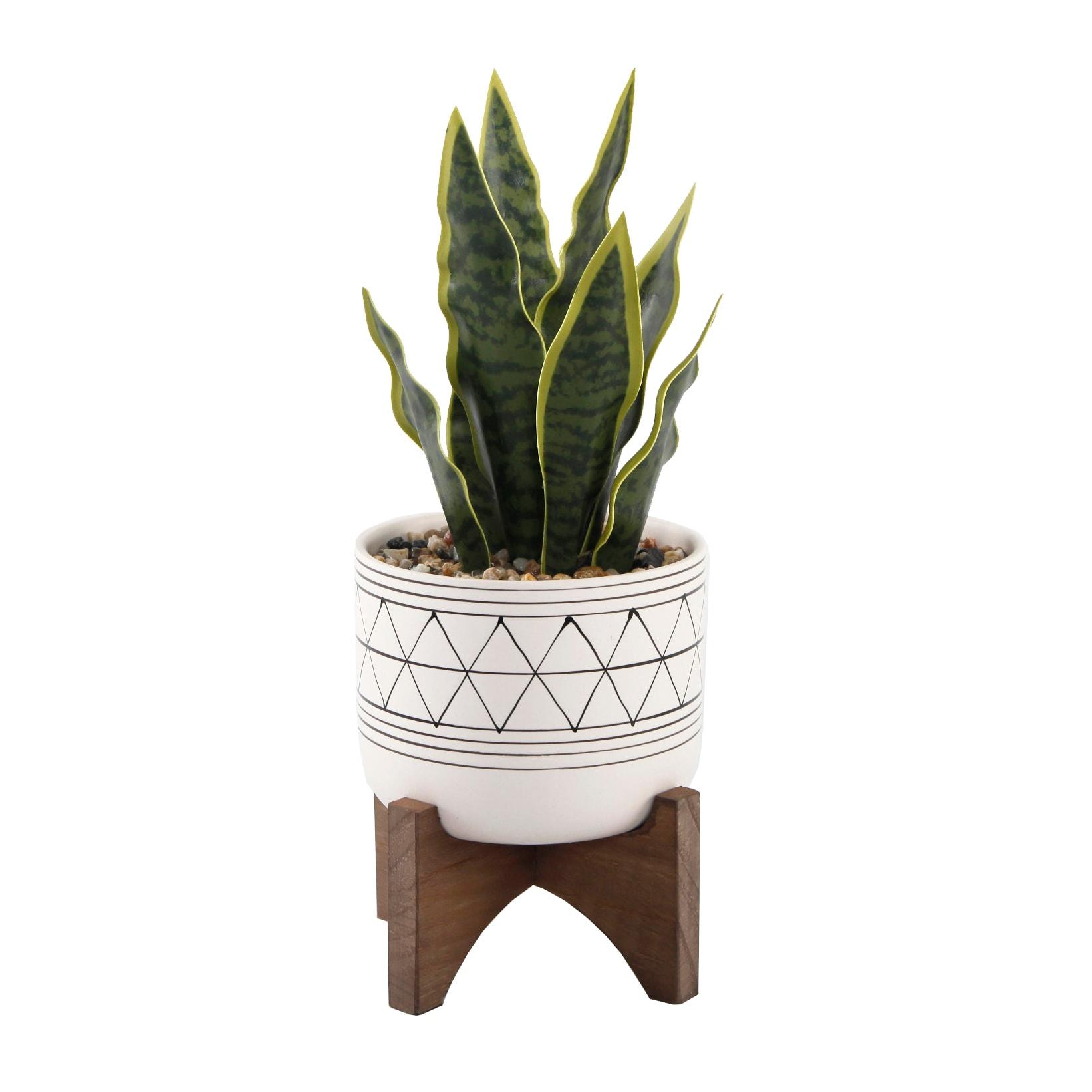 Chic Matte White Ceramic Tabletop Succulent Arrangement in Planter