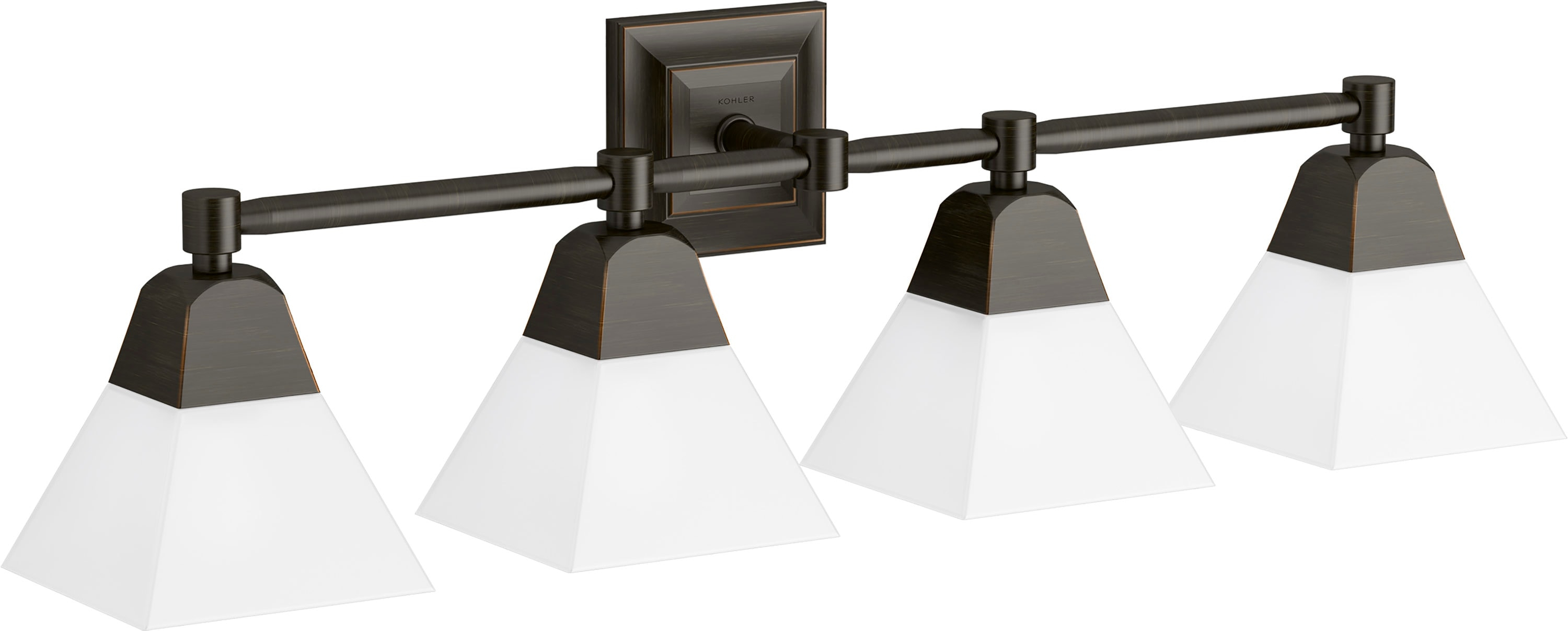 Bronze Direct Wired Electric Sconce with Frosted Glass Shades