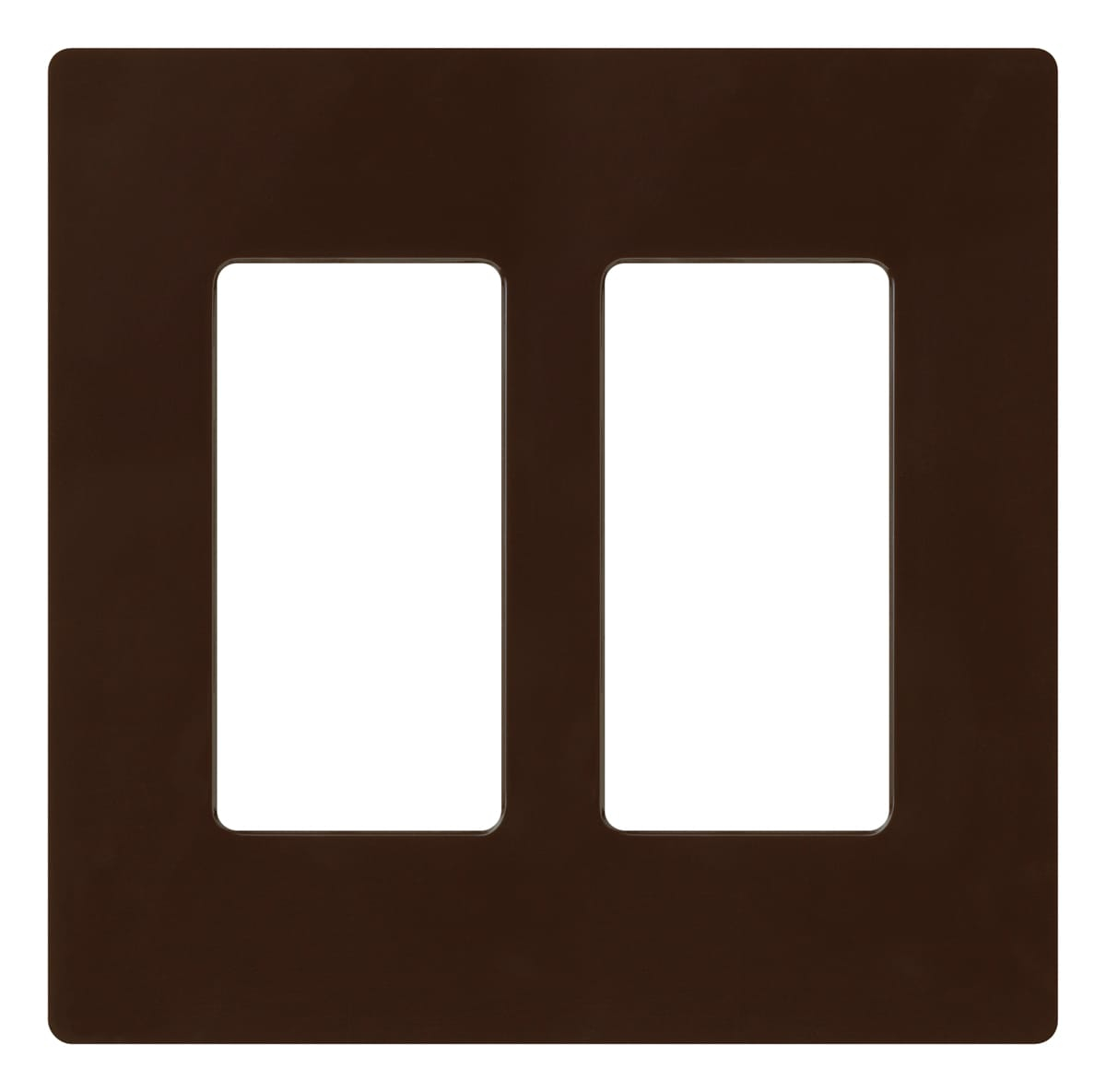 Brown Gloss 2-Gang Screwless Decorator Wallplate