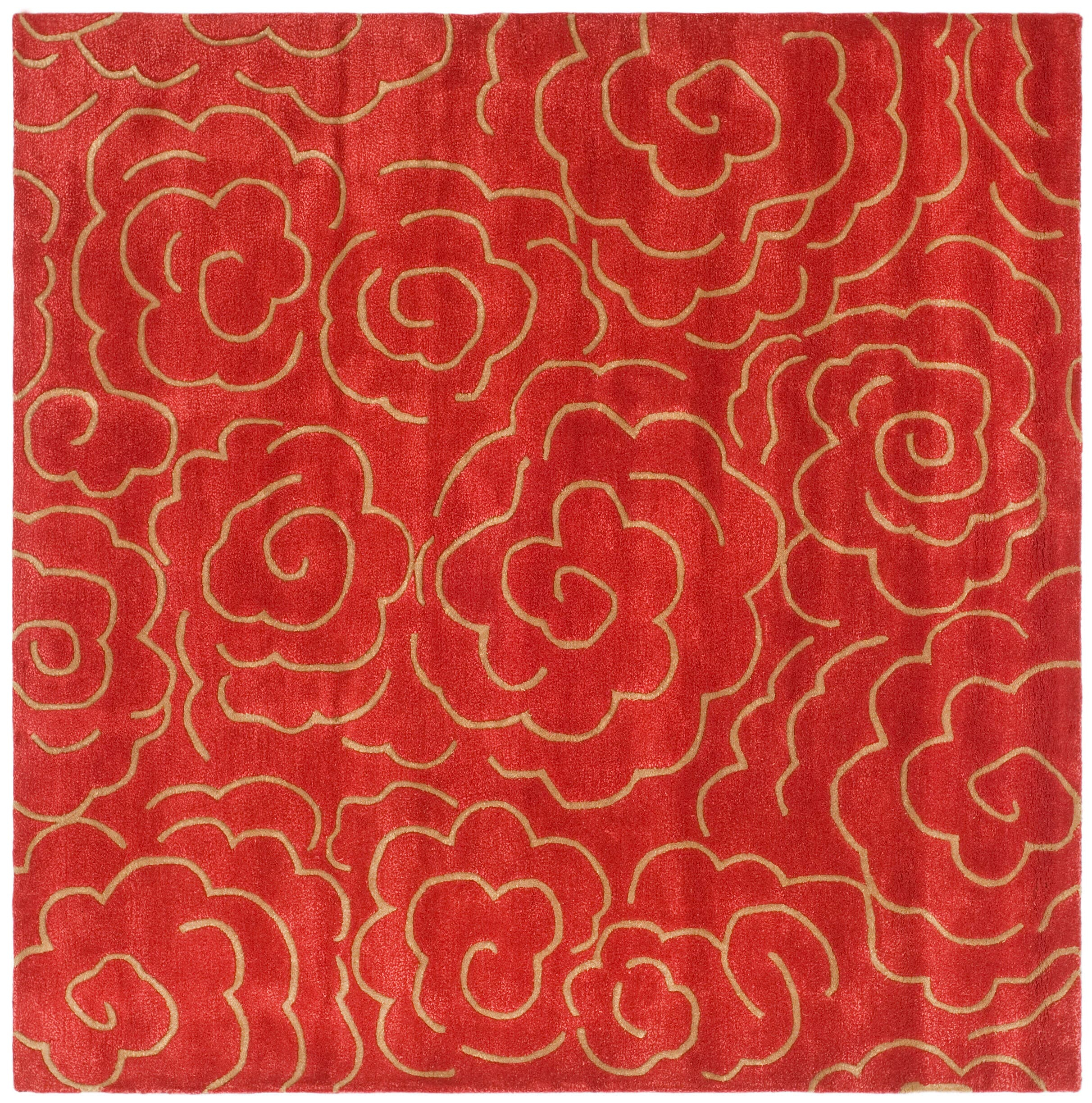 Soho SOH812 Hand Tufted Area Rug - Red - 8'x8' - Safavieh.