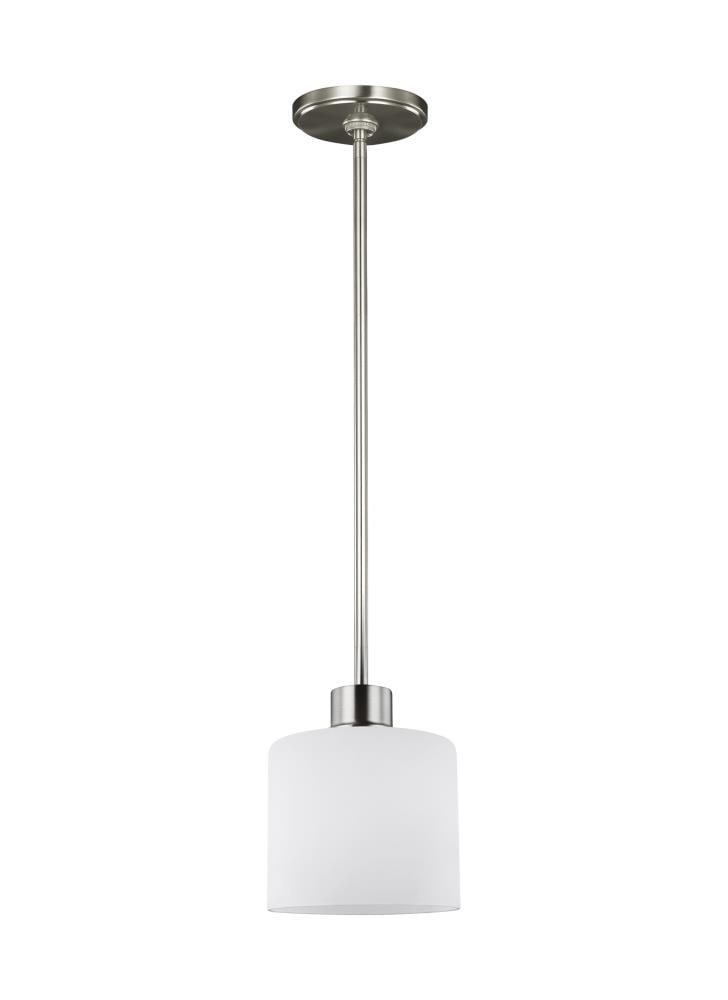 Canfield Mini-Pendant in Brushed Nickel with Etched Glass