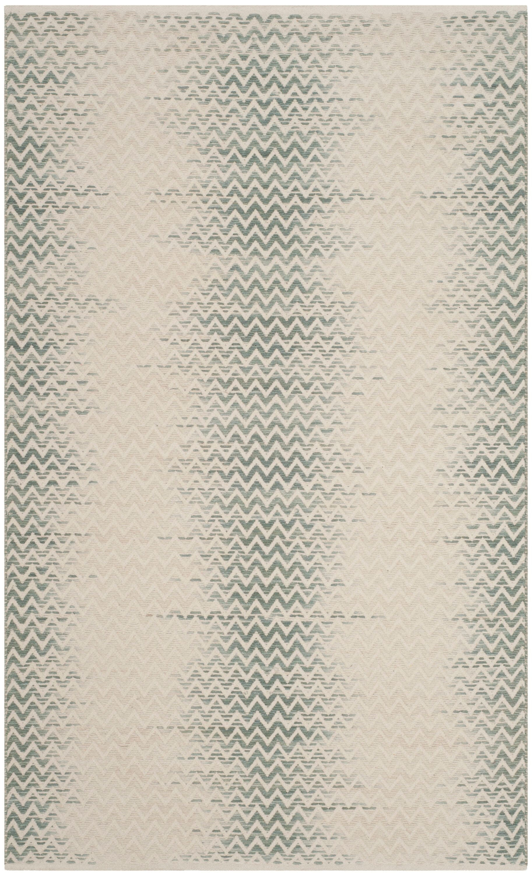 SAFAVIEH Cotton Kilim KLC121C Dark Green / Ivory Rug