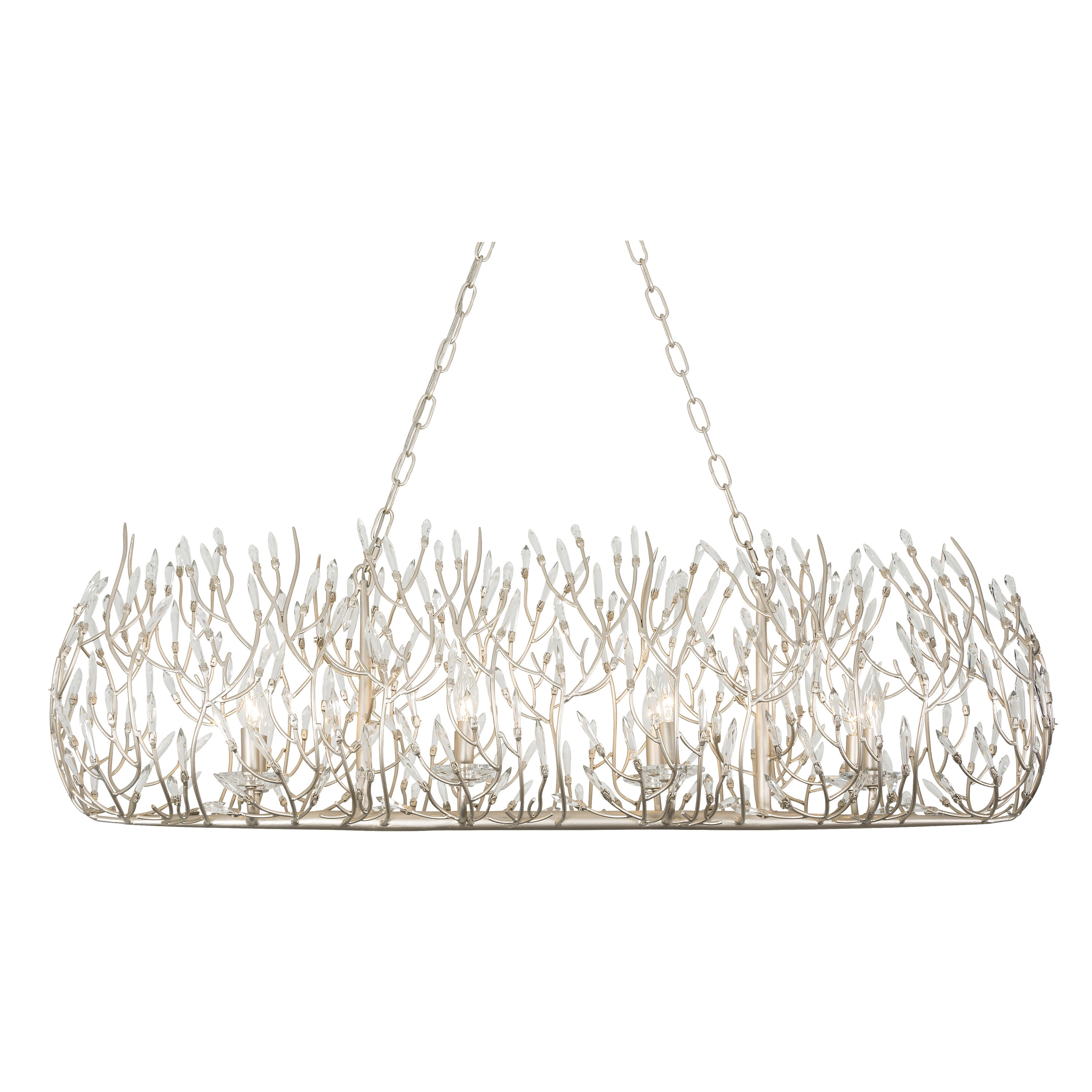 Gold Dust Crystal Linear Pendant Light with Recycled Steel