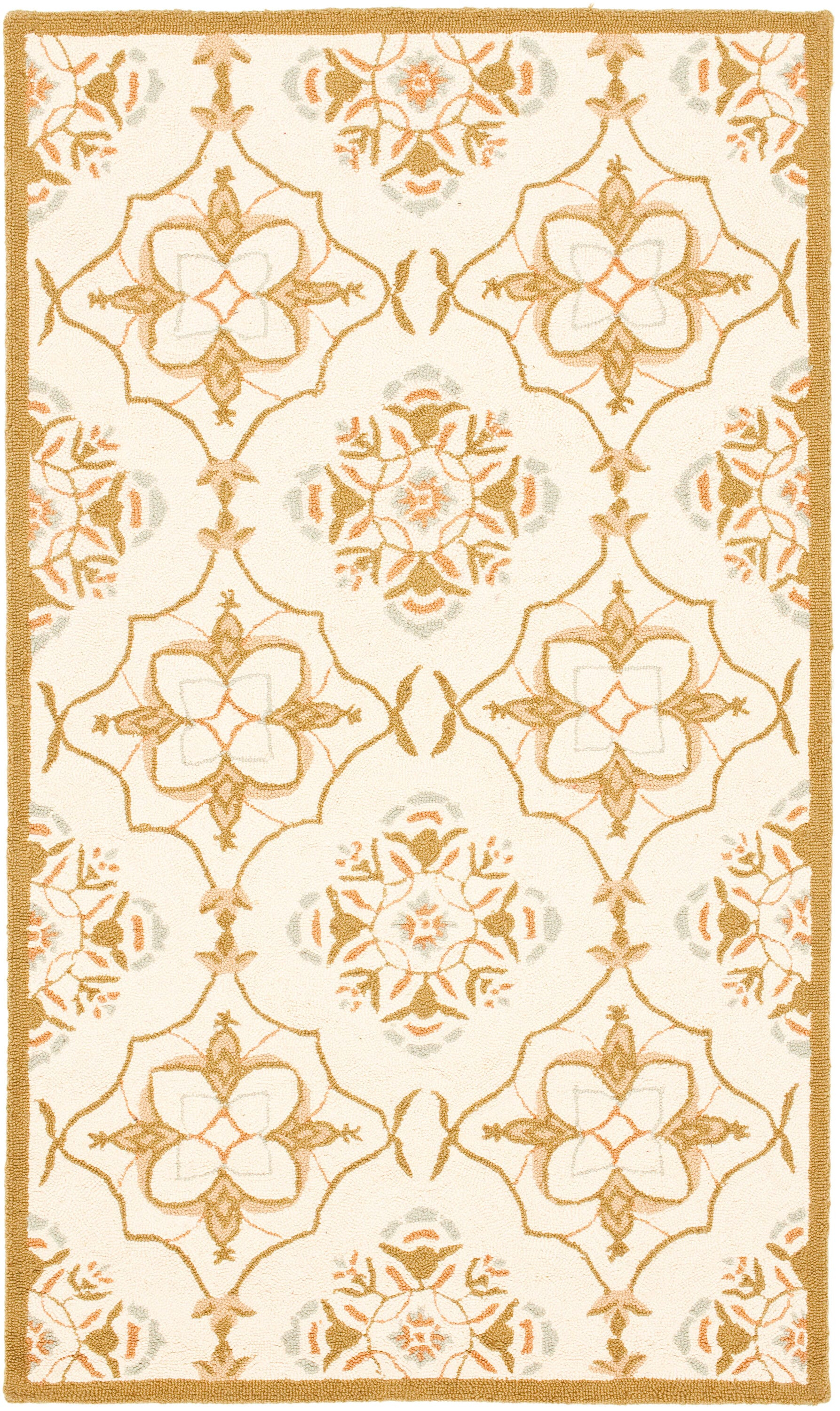 SAFAVIEH Chelsea Jamison Geometric Wool Area Rug, Ivory/Green, 2'9" x 4'9"