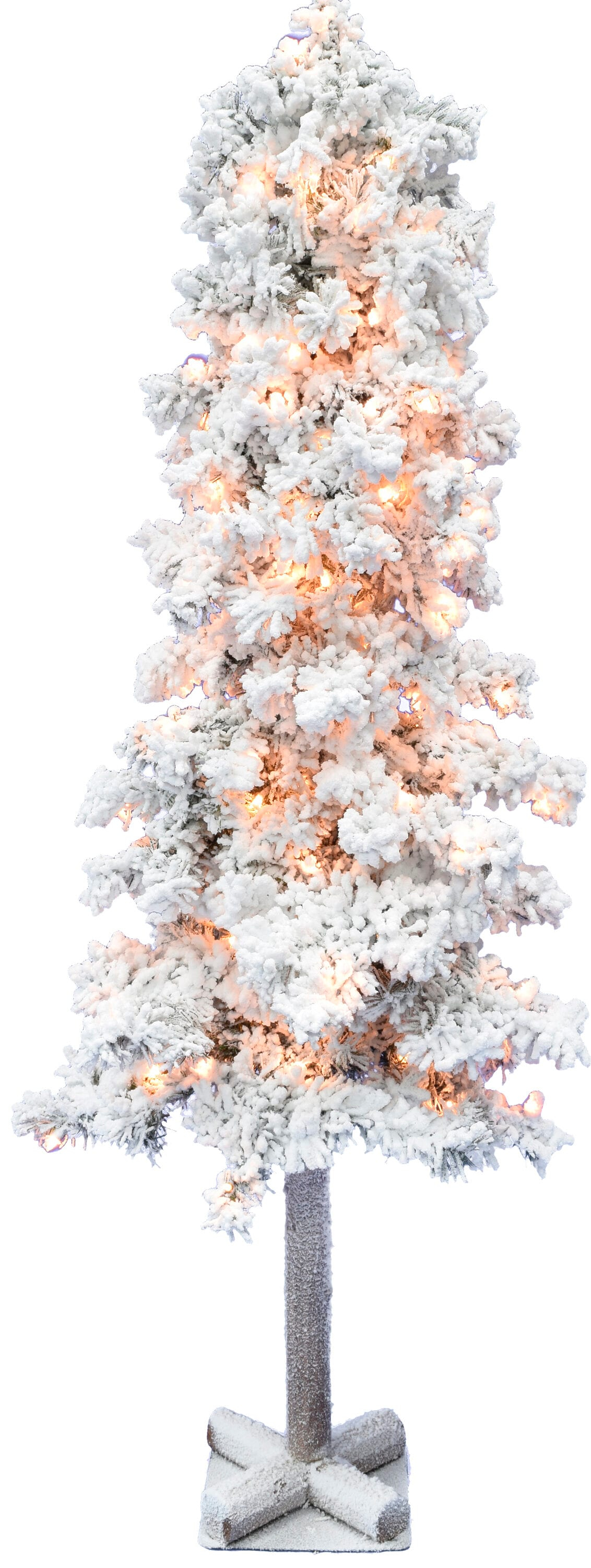 Vickerman 5' Flocked Spruce Artificial Christmas Tree, Clear Lights