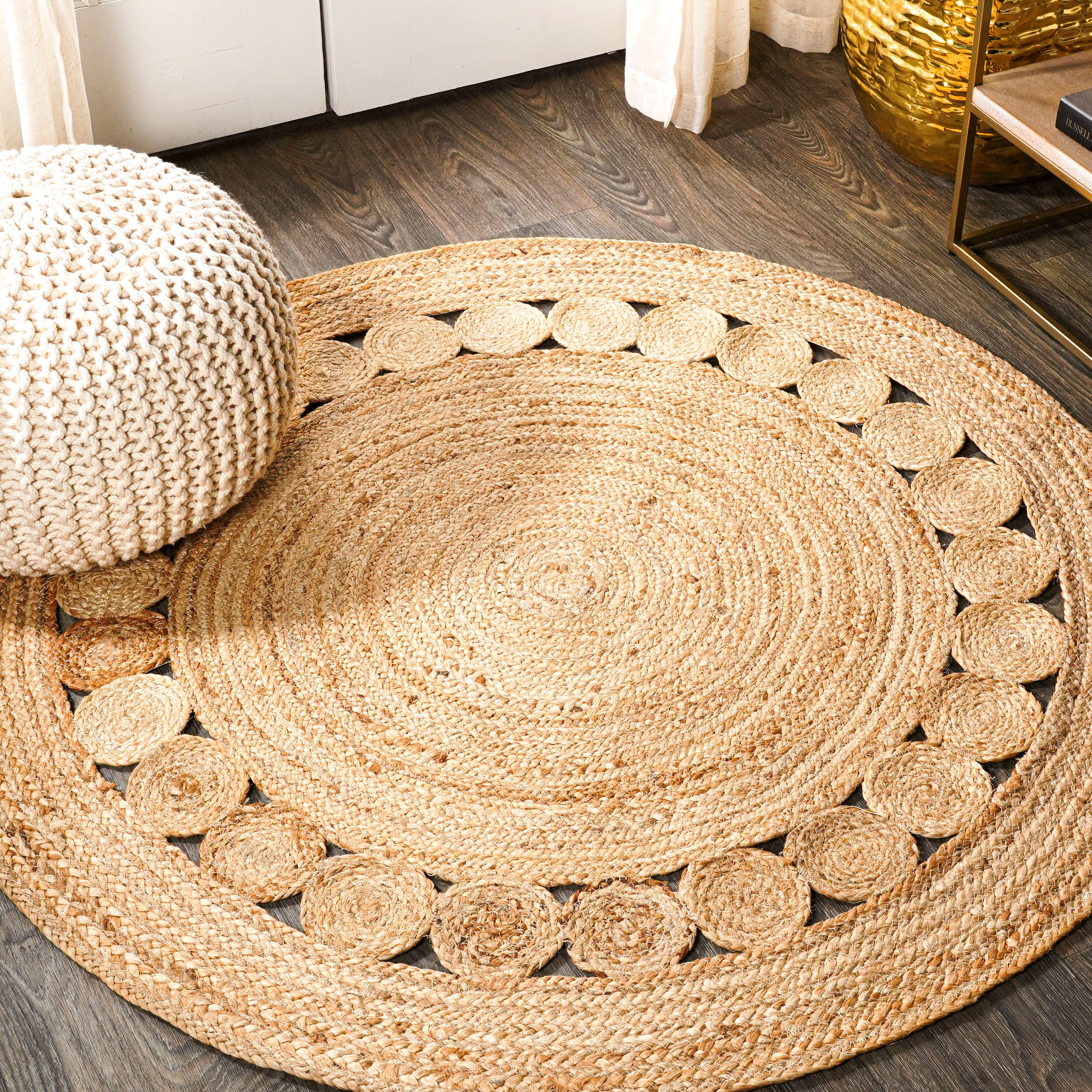 Natural Fiber NF364 Hand Woven Indoor Area Rug - Natural - 4' Round - Safavieh.