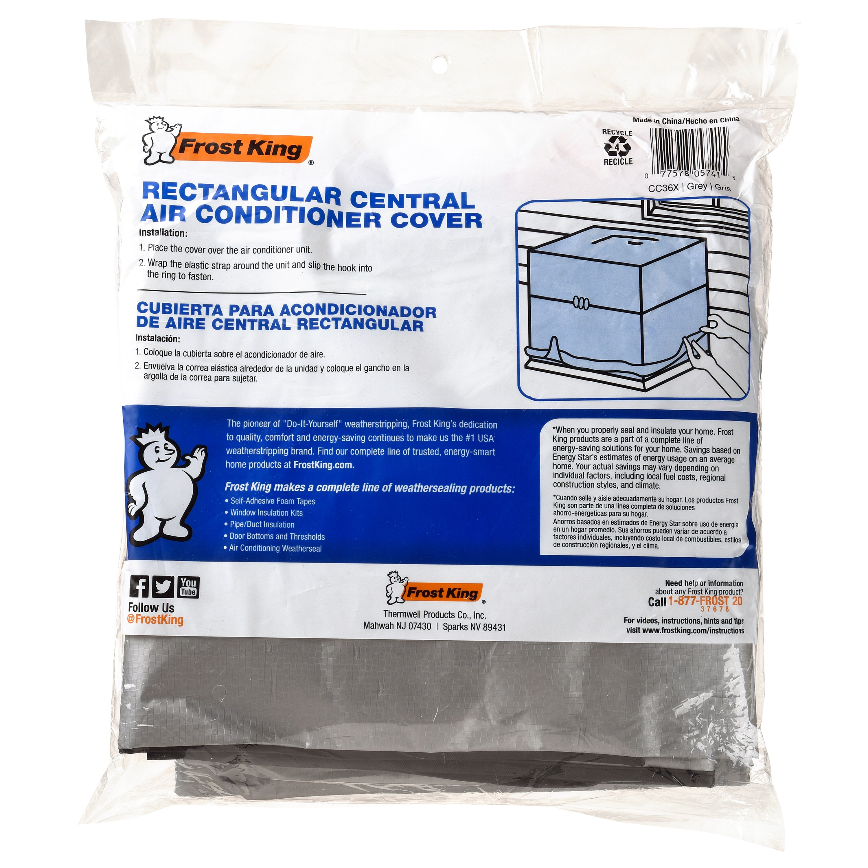 Thermwell TV207417 Rectangle A/C Cover, 36 by 48 by 34"
